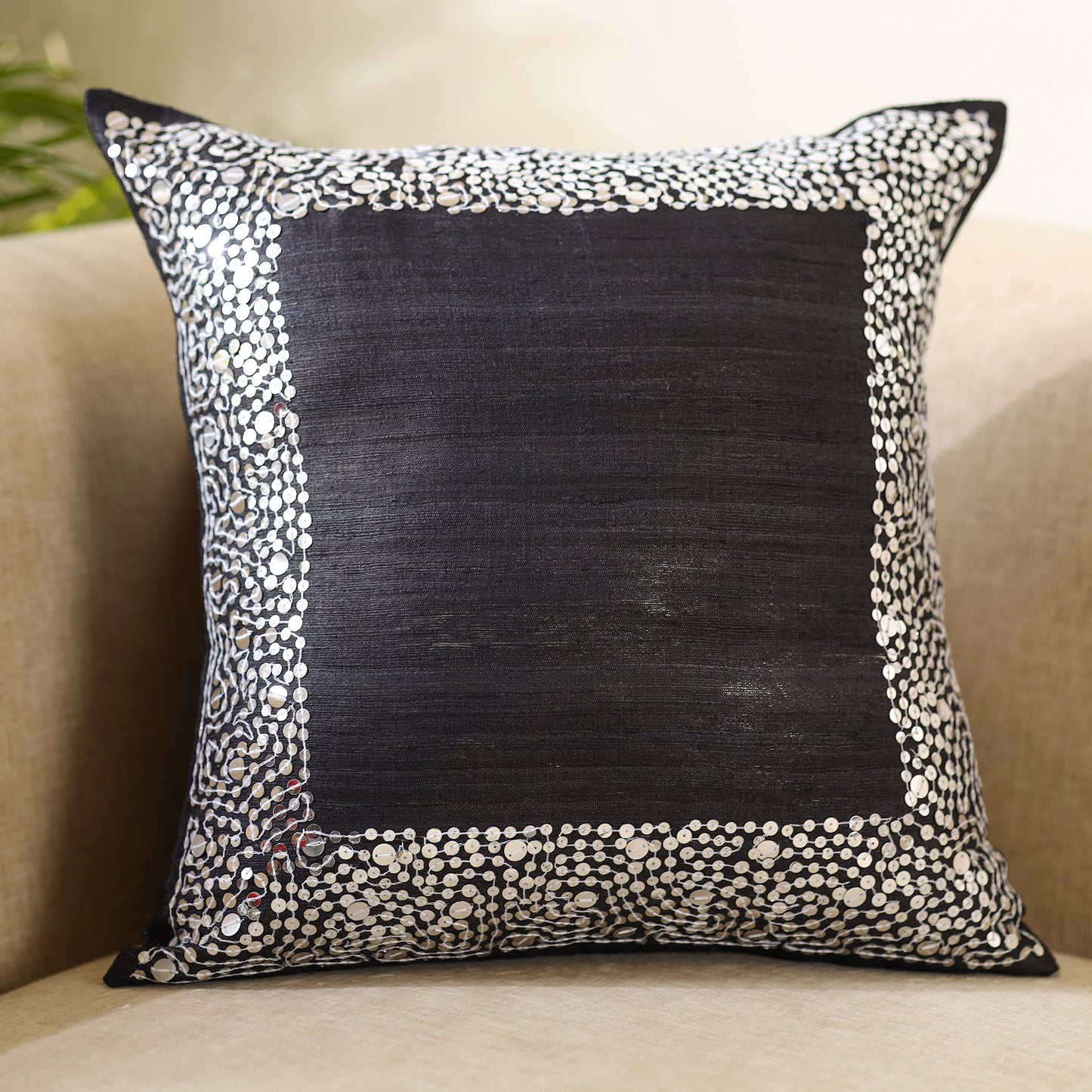 Aari Embroidery Cushion Cover