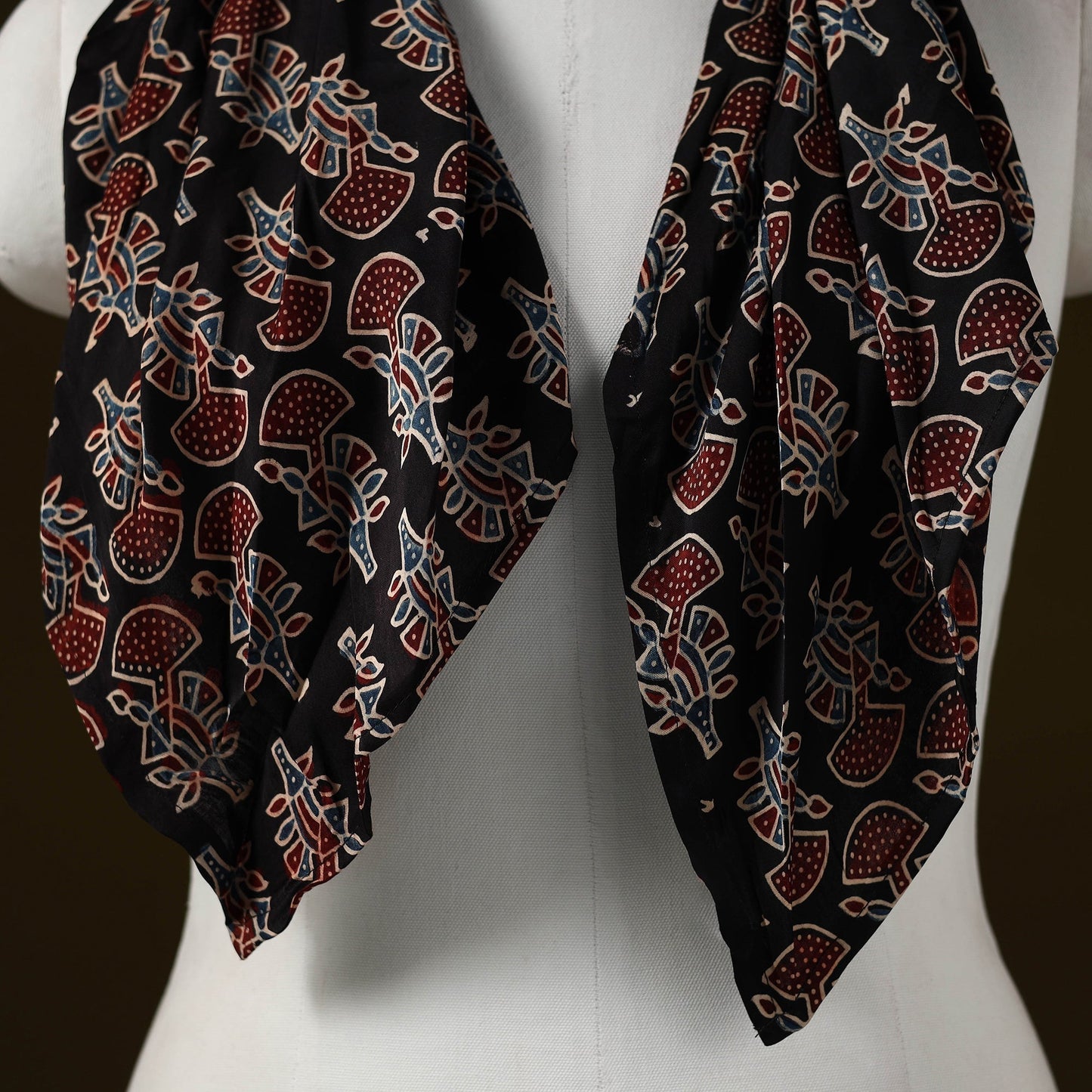 Modal silk pendant necklace scarf 31 - handcrafted