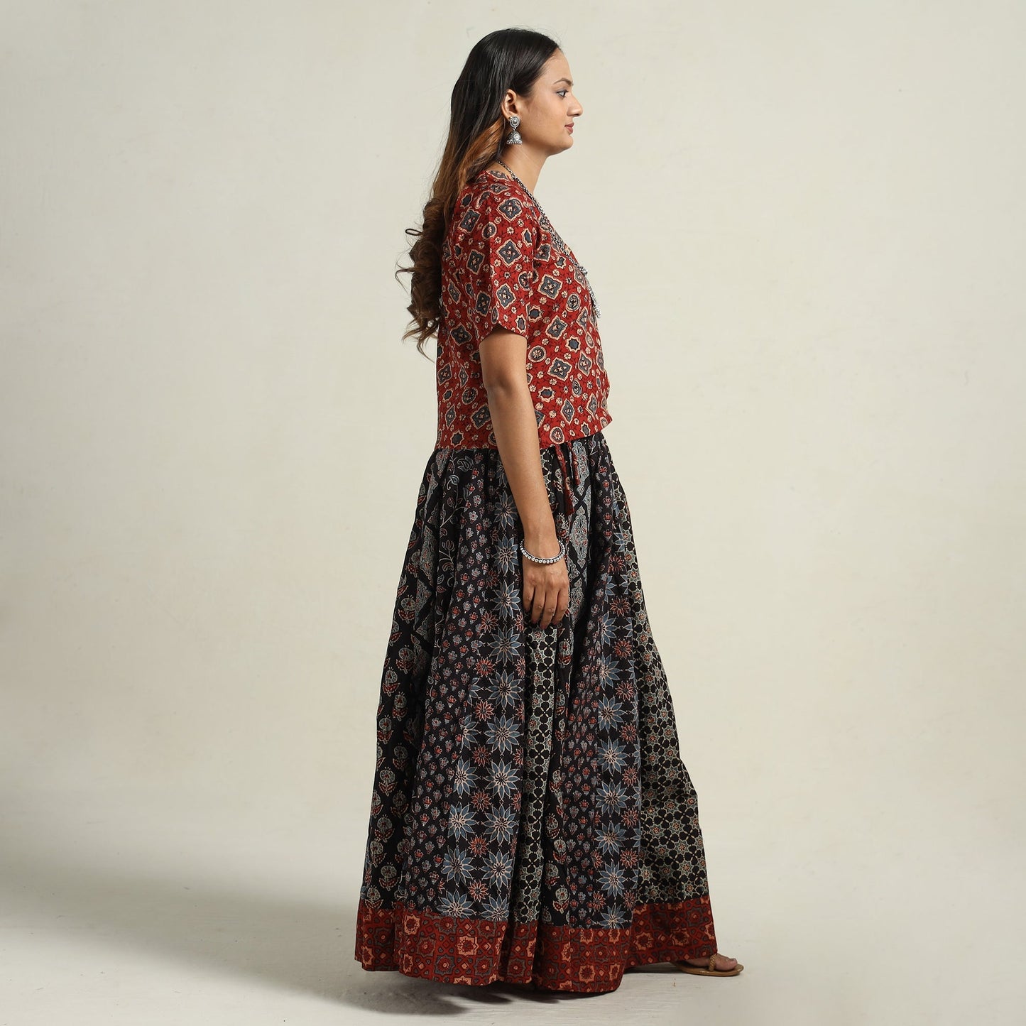 Ajrakh Patchwork Skirt