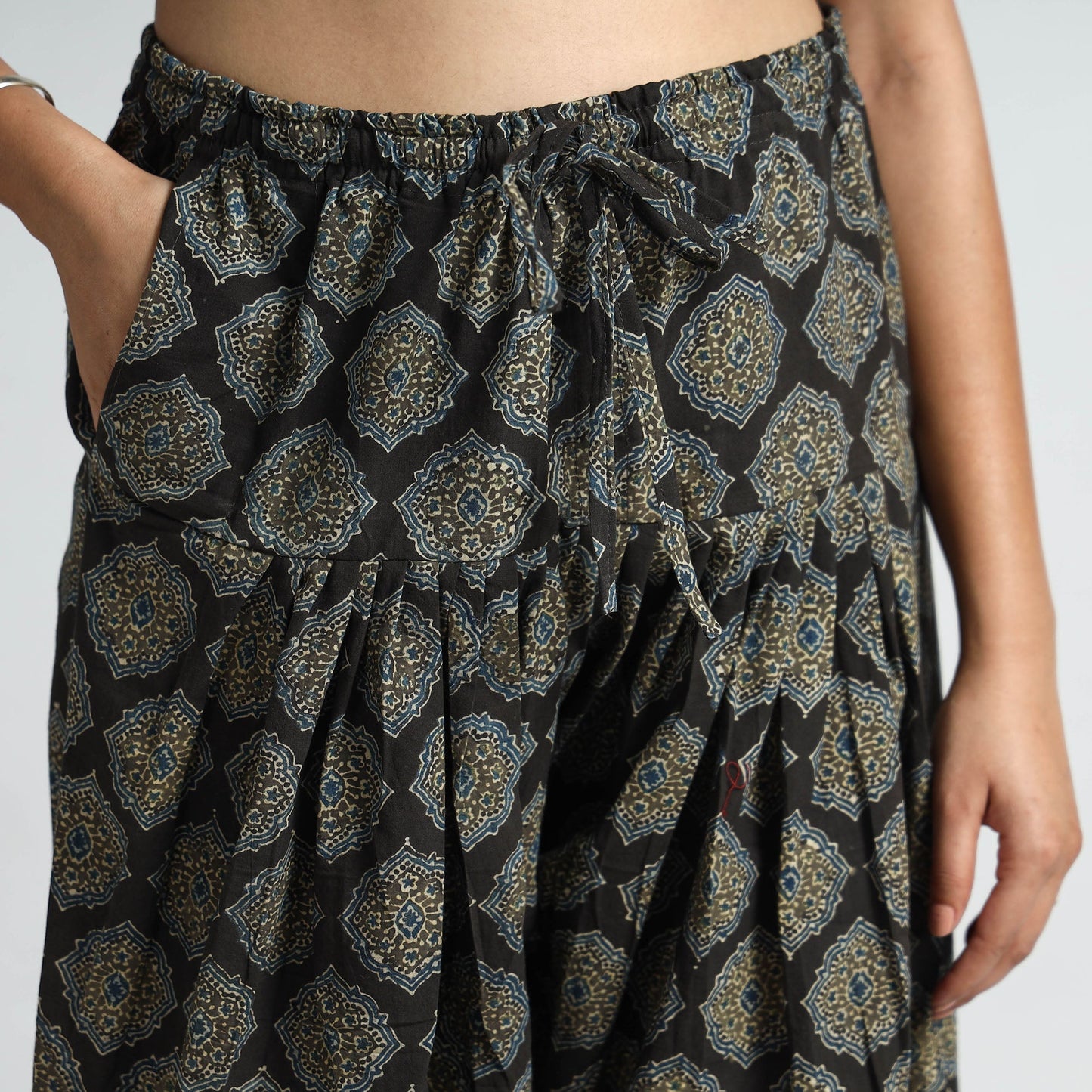 Buy Ajrakh Block Printed Cotton Elasticated Salwar 07 Online at iTokri.com