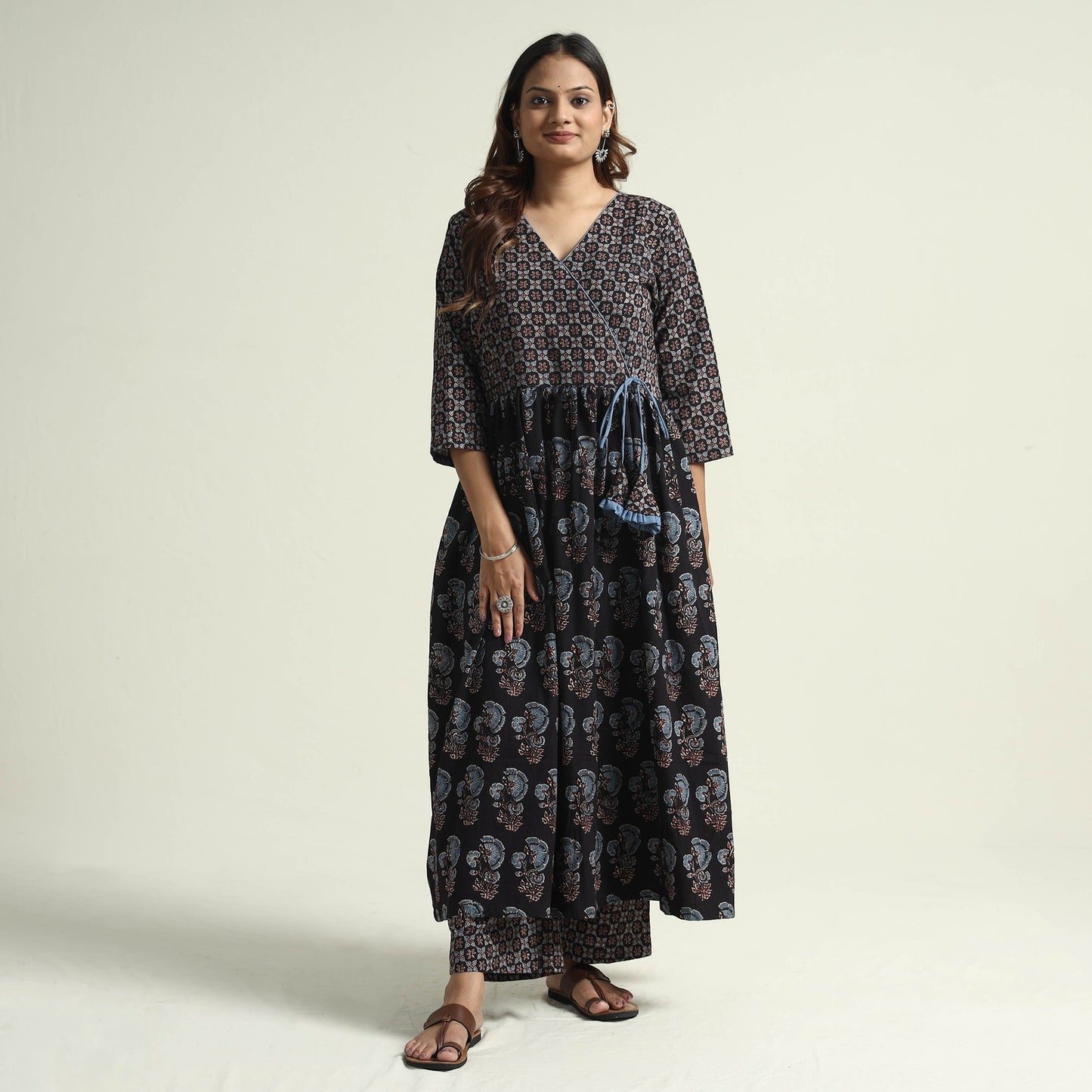 ajrakh kurta with palazzo set