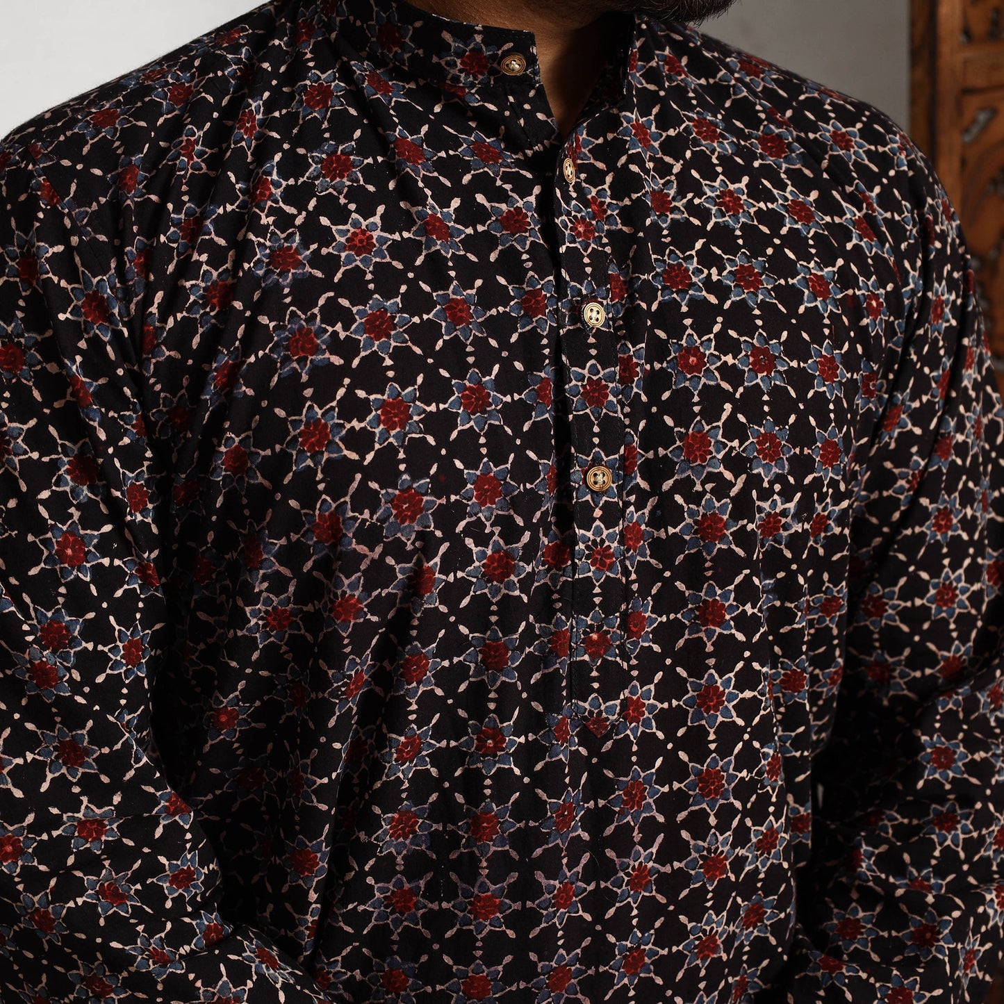 ajrakh men kurta