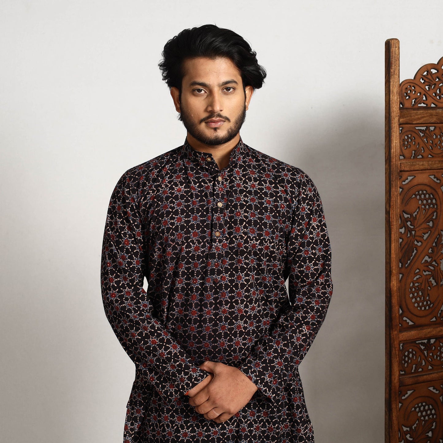 ajrakh men kurta