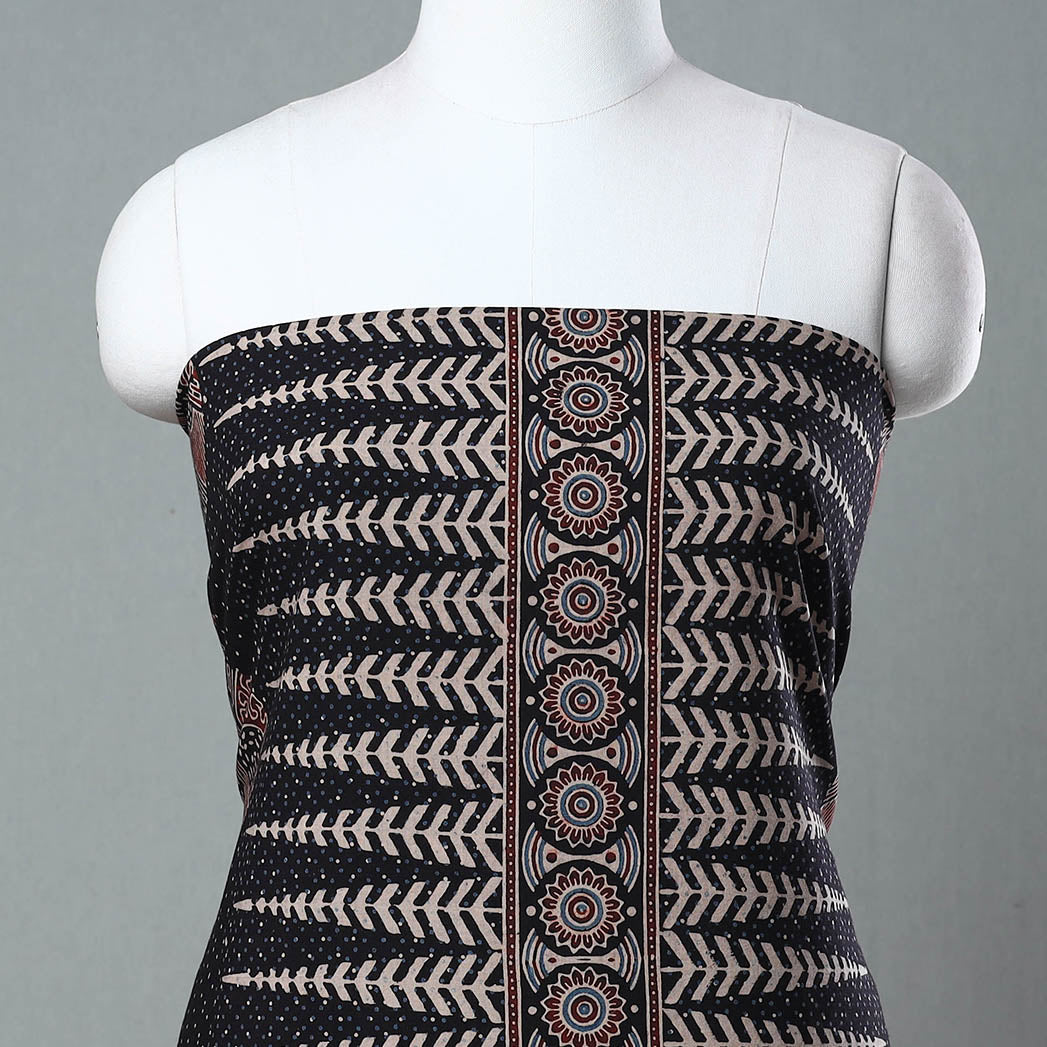 Buy Ajrakh Block Printed Cotton Kurta Material - 3 meter Online at iTokri.com