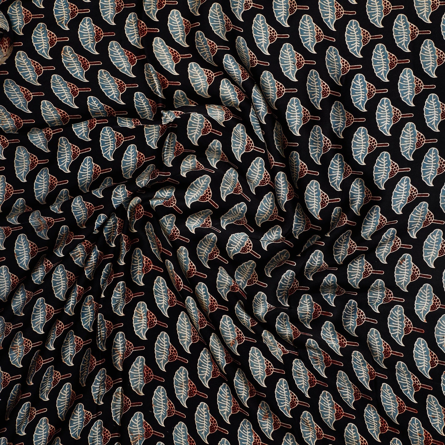 Ajrakh Block Printed Modal Silk Precut fabric