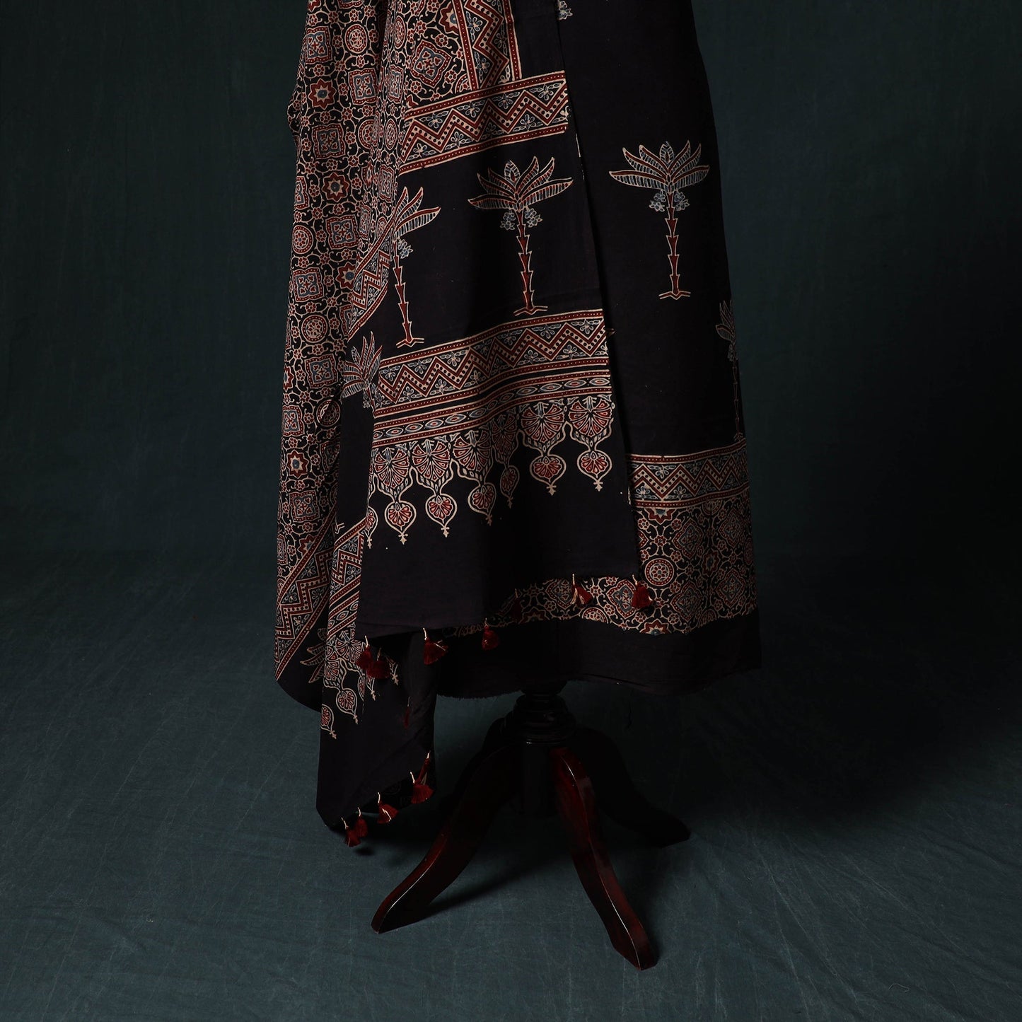 Ajrakh hand block print natural dyed cotton 2pc unstitched