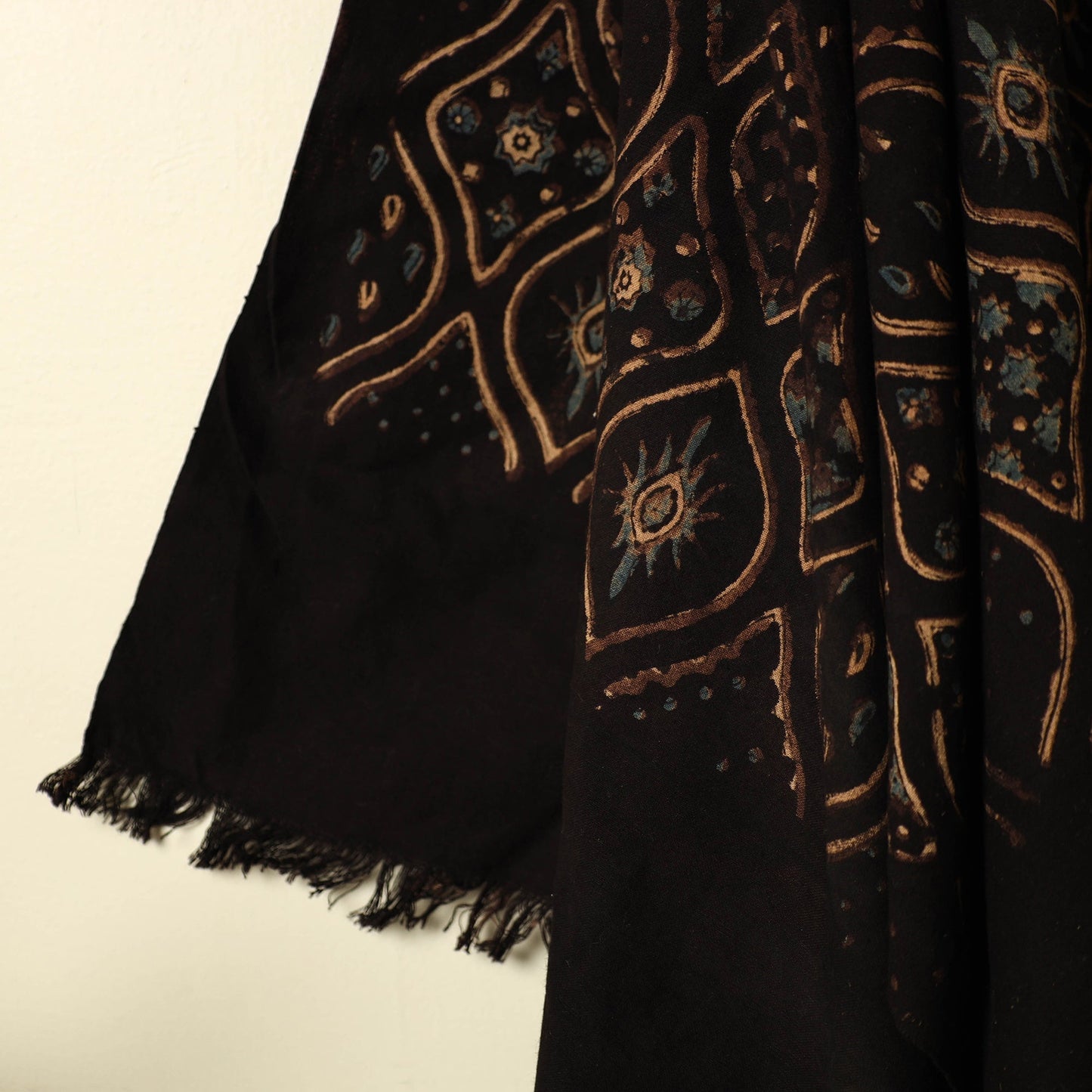Brown Handloom Block Print Cotton Ajrakh Towel