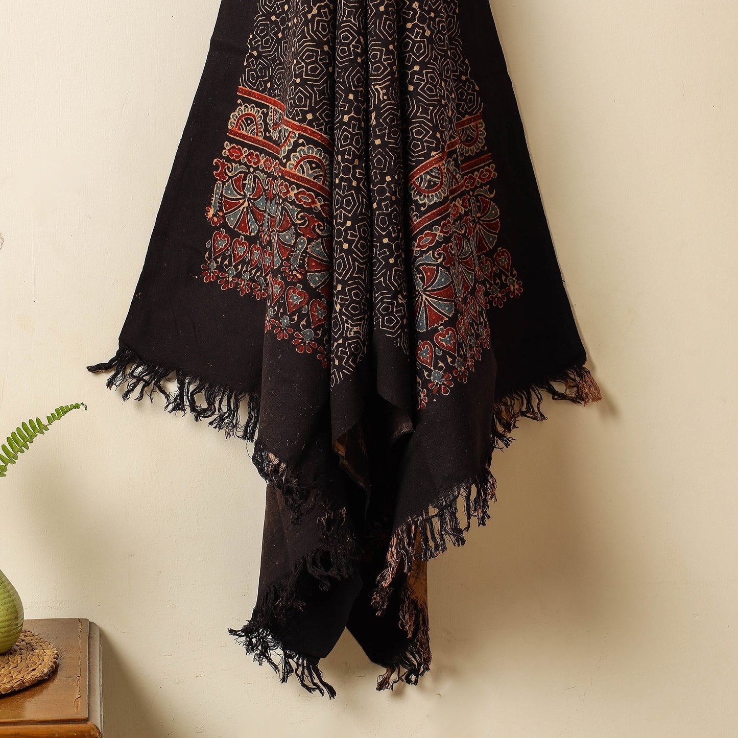 Buy Block Print Cotton Ajrakh Handloom Towel