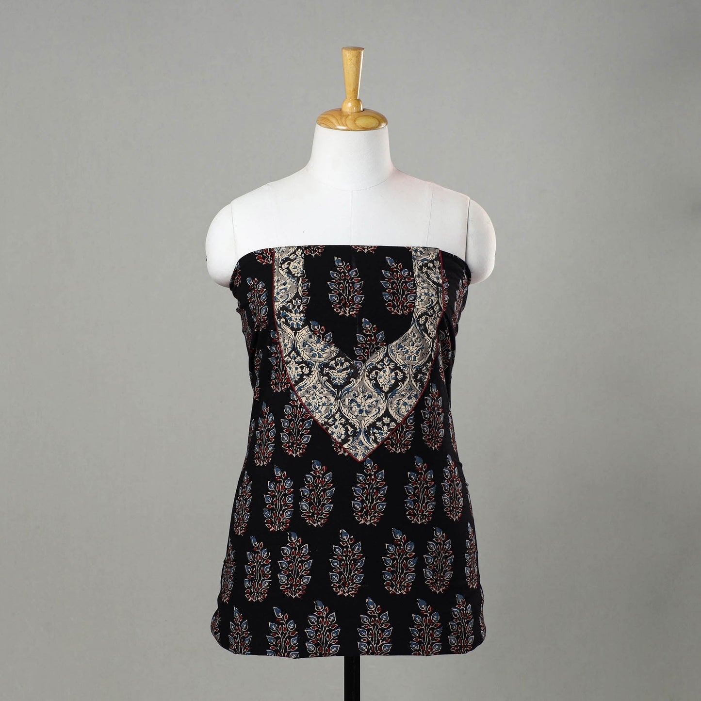 Traditional Ajrakh Print Kurta Material Online in India