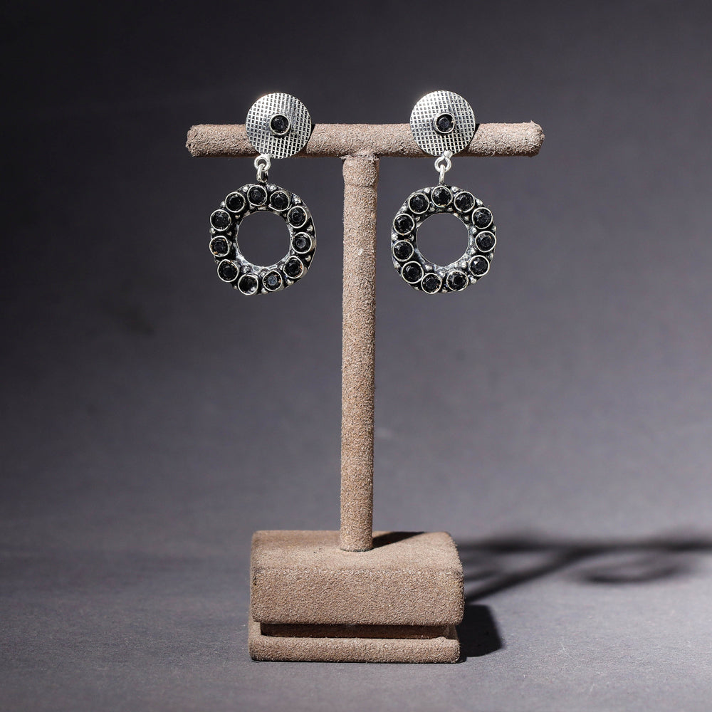 Antique Finish Oxidised German Silver Earrings
