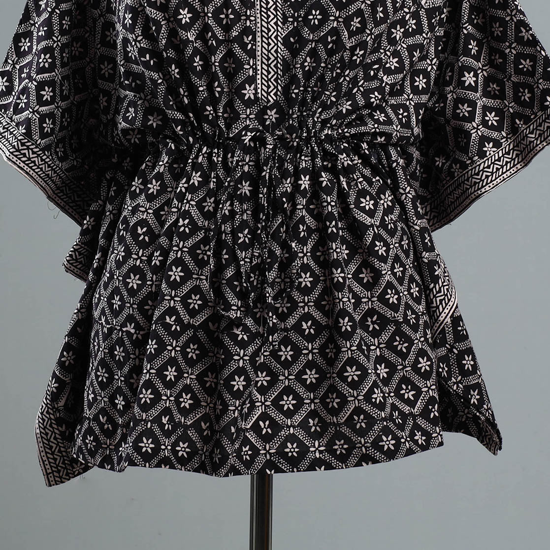Bagh Block Printed Cotton Kaftan with Tie-Up Waist
