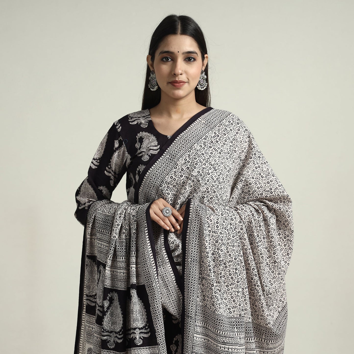 Buy Bagh Block Printed Cotton Kurta with Palazzo & Dupatta Set 03 Online at iTokri.com