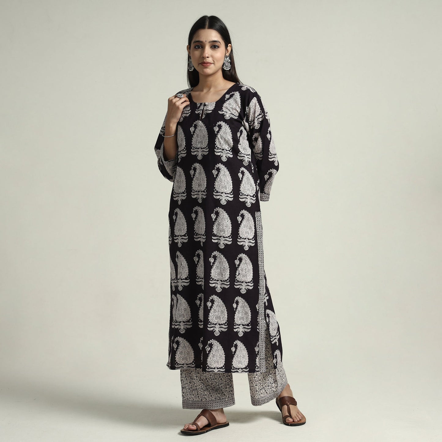 Buy Bagh Block Printed Cotton Kurta with Palazzo & Dupatta Set 03 Online at iTokri.com