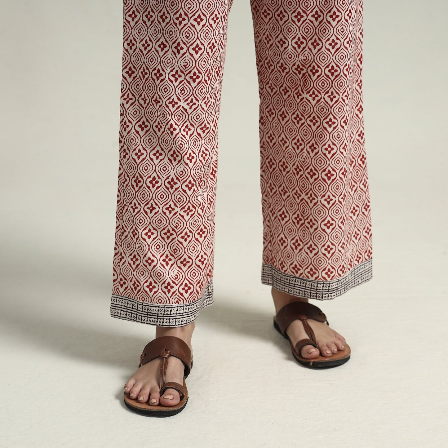 Bagh Block Printed Cotton Kurta with Palazzo & Dupatta Set 09