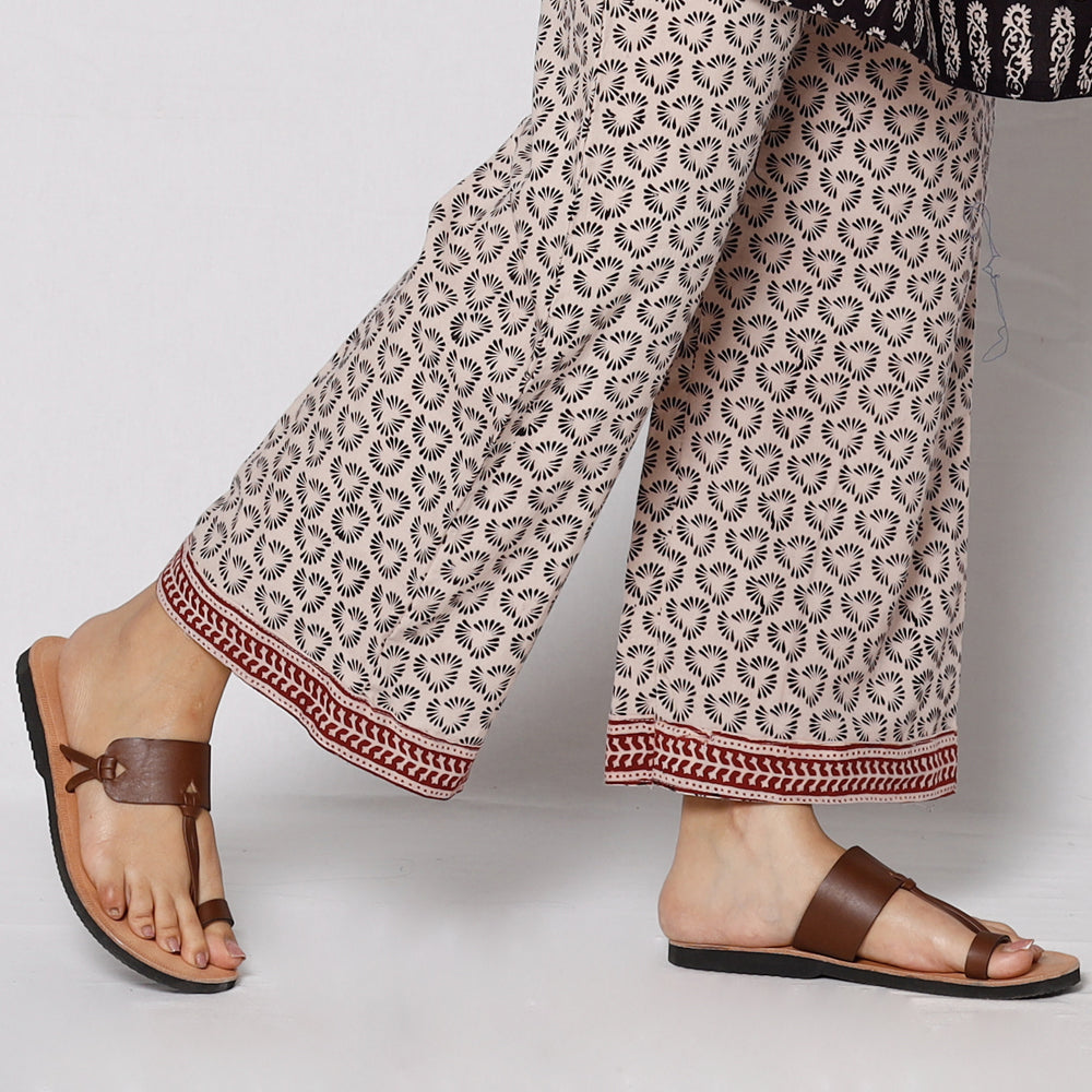 Bagh Block Printed Cotton Kurta with Palazzo & Dupatta Set