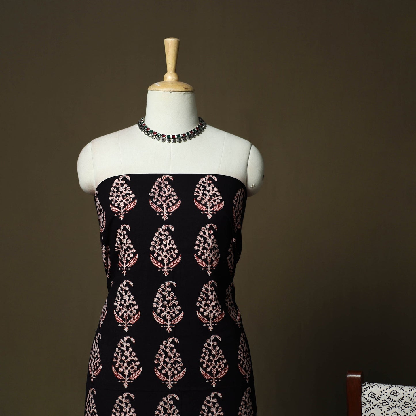 Bagh hand block print natural dyed cotton 3pc unstitched