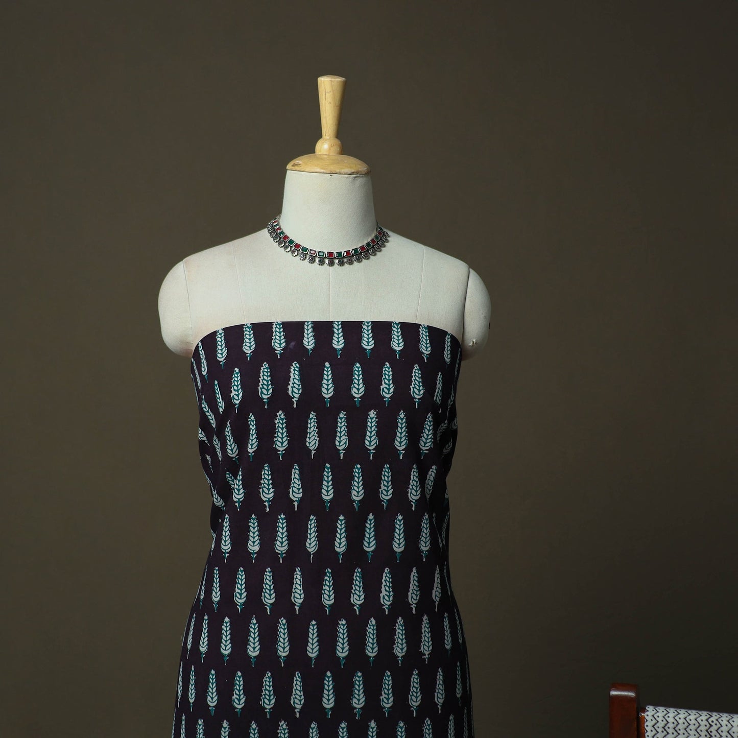 Bagh hand block print natural dyed cotton 3pc unstitched