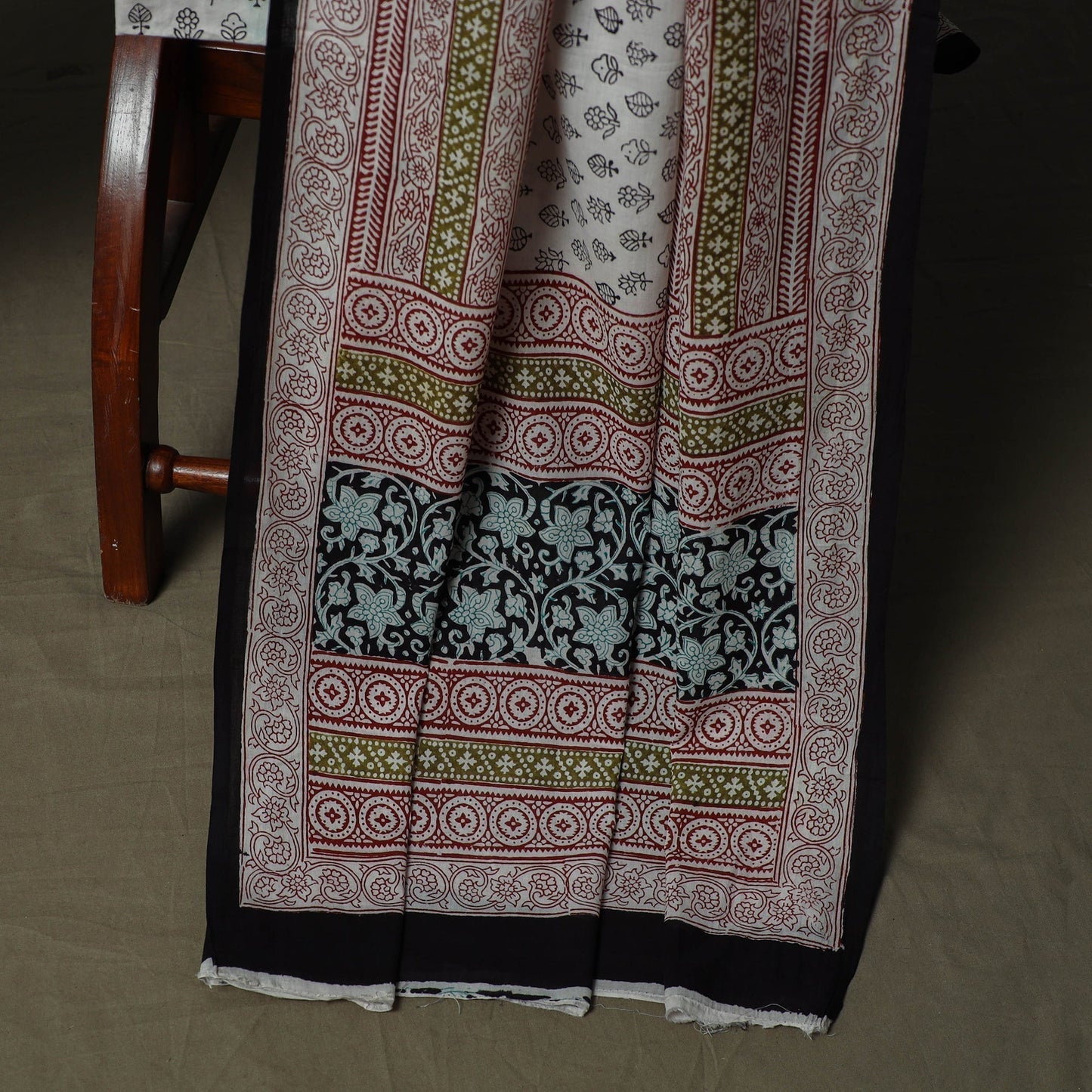 Bagh hand block print natural dyed cotton 3pc unstitched