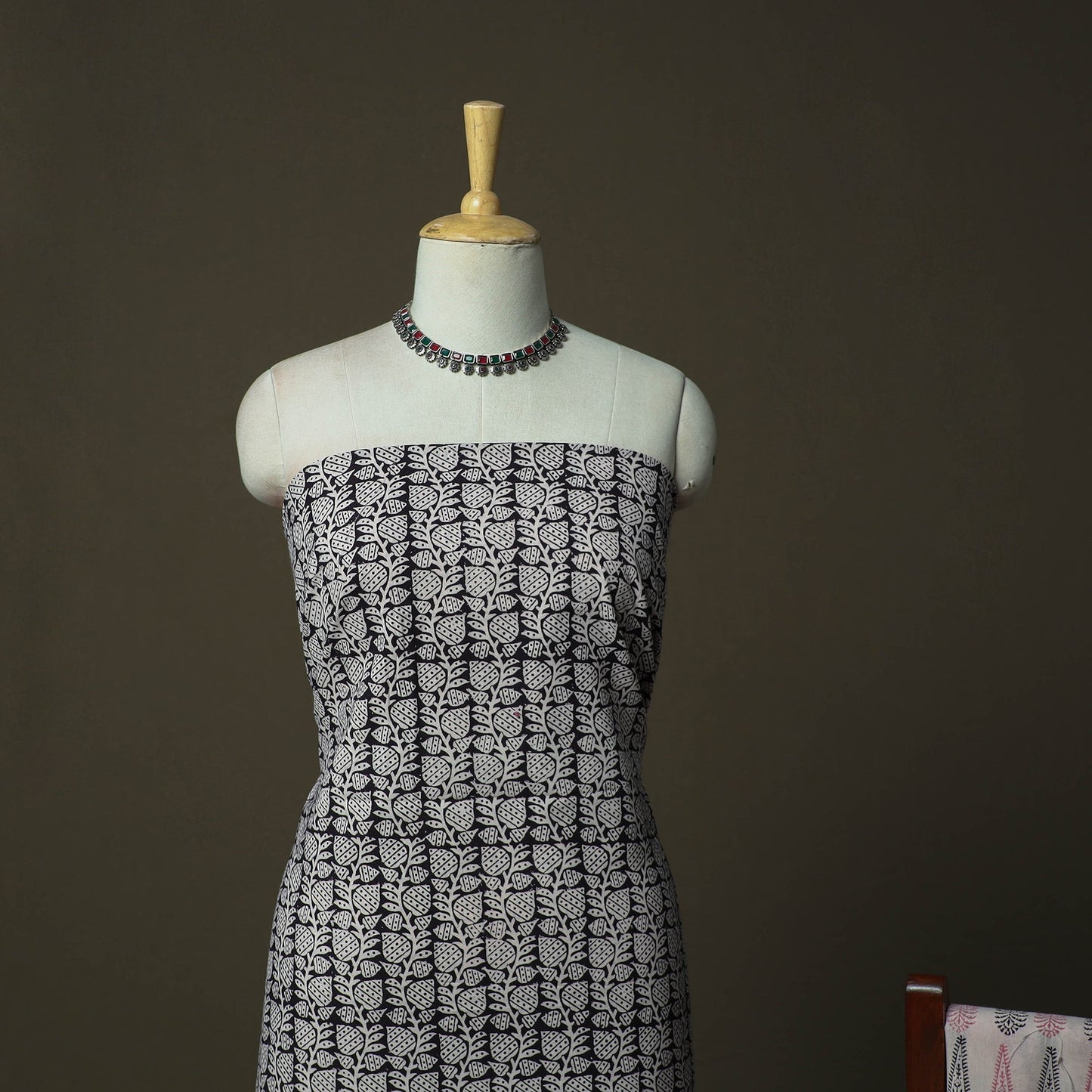 Bagh hand block print natural dyed cotton 3pc unstitched