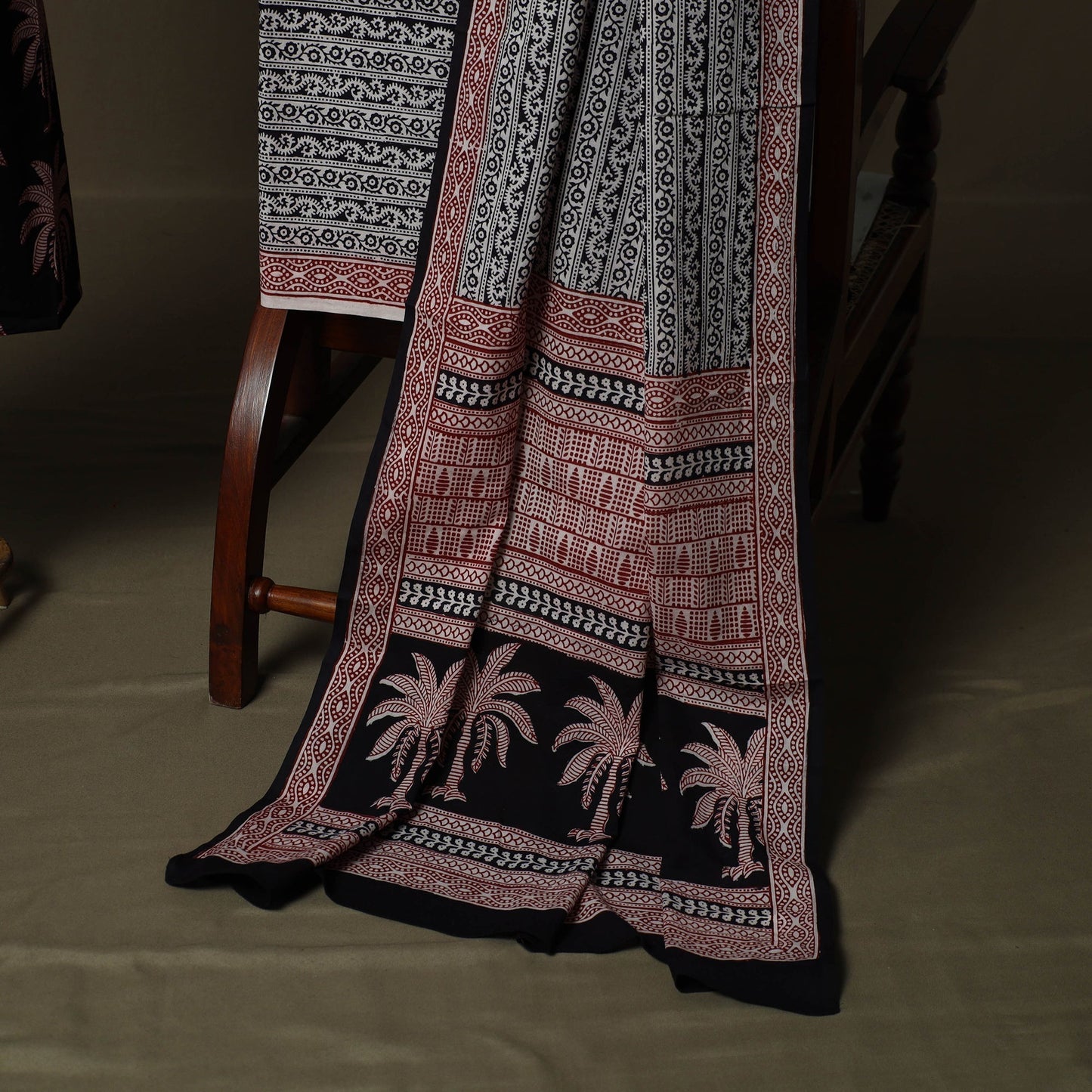 Bagh hand block print natural dyed cotton 3pc unstitched
