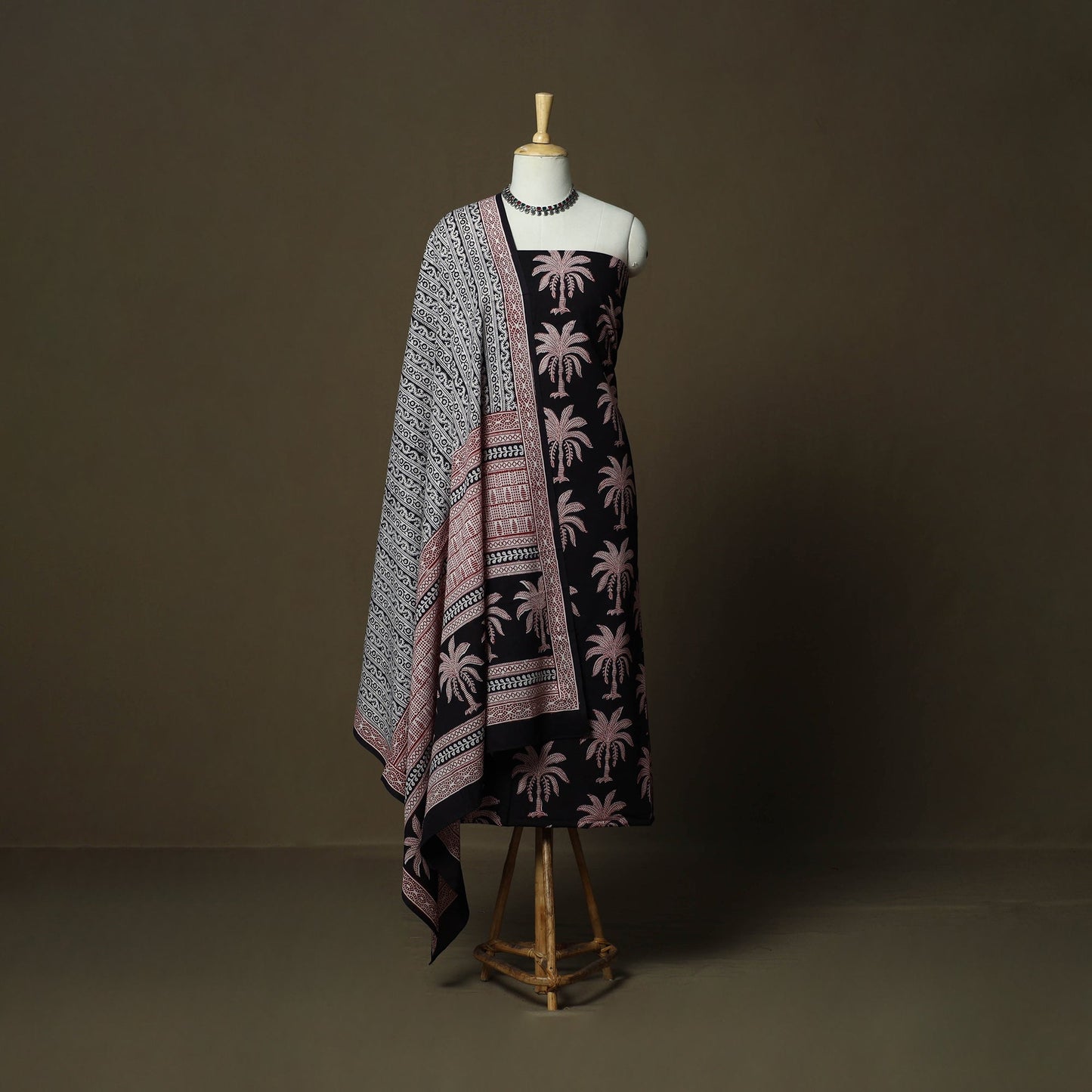 Bagh hand block print natural dyed cotton 3pc unstitched