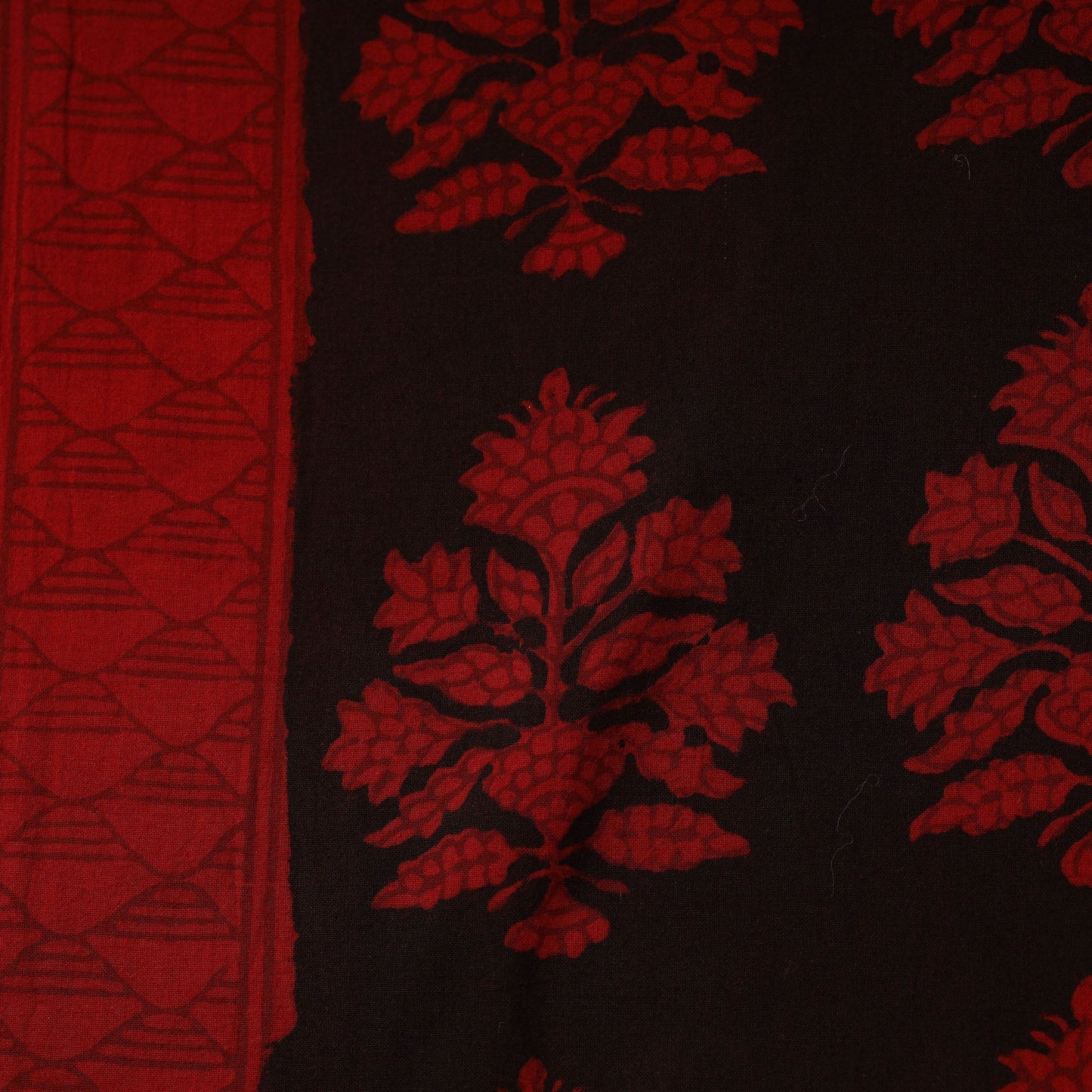 Brown - natural dyed cotton hand bagh fabric 16