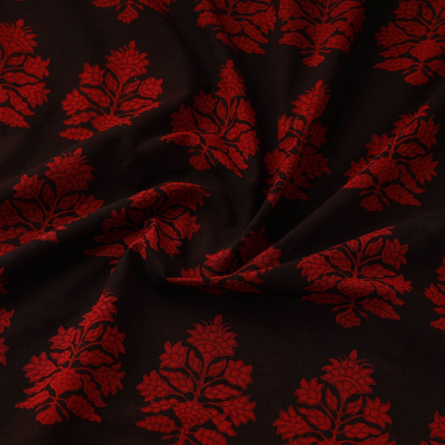 Brown - natural dyed cotton hand bagh fabric 16