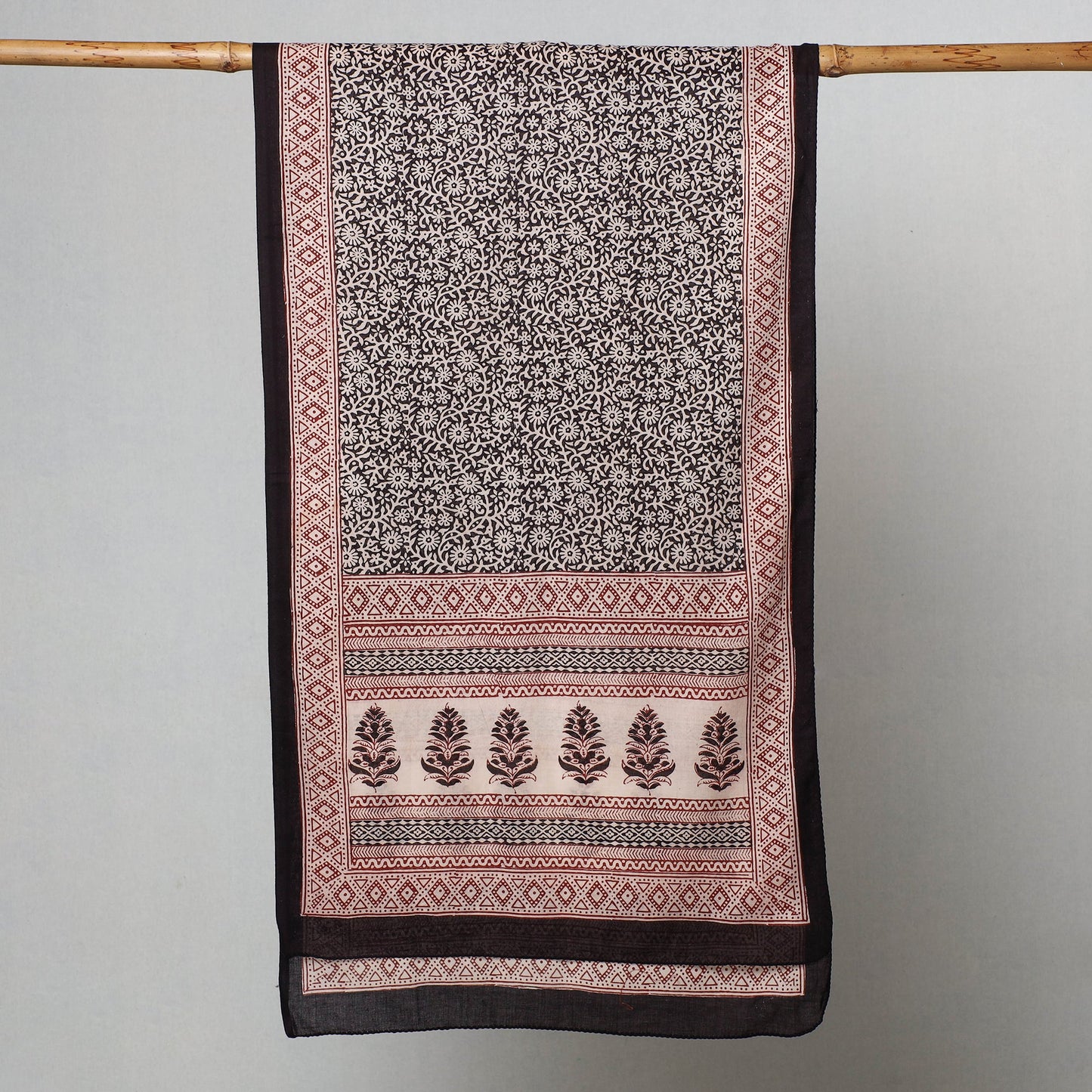 Black Bagh Hand Block Printed Cotton Stole