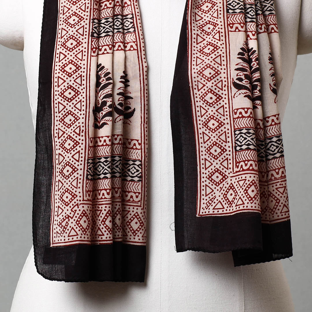 Black Bagh Hand Block Printed Cotton Stole