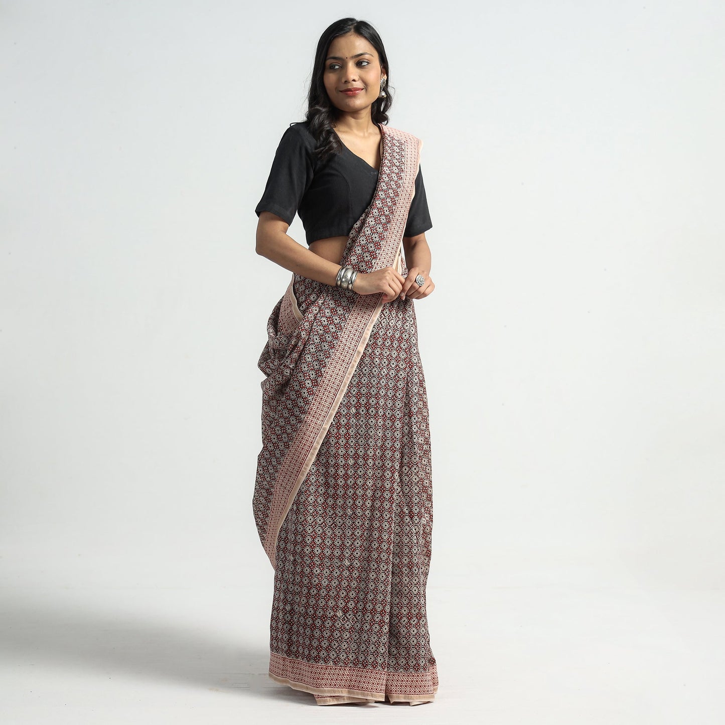 Bagh Hand Block Printed Natural Dyed Chanderi Silk Saree