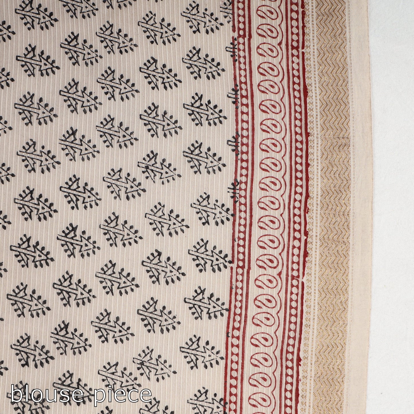 Black Bagh Hand Block Printed Natural Dyed Maheshwari Silk Saree