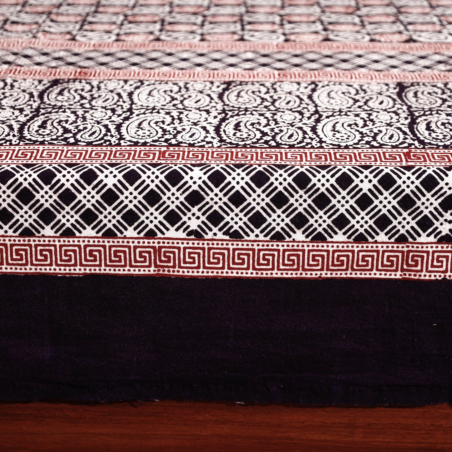 Bagh Block Printed Cotton Single Bed Cover with Pillow Covers