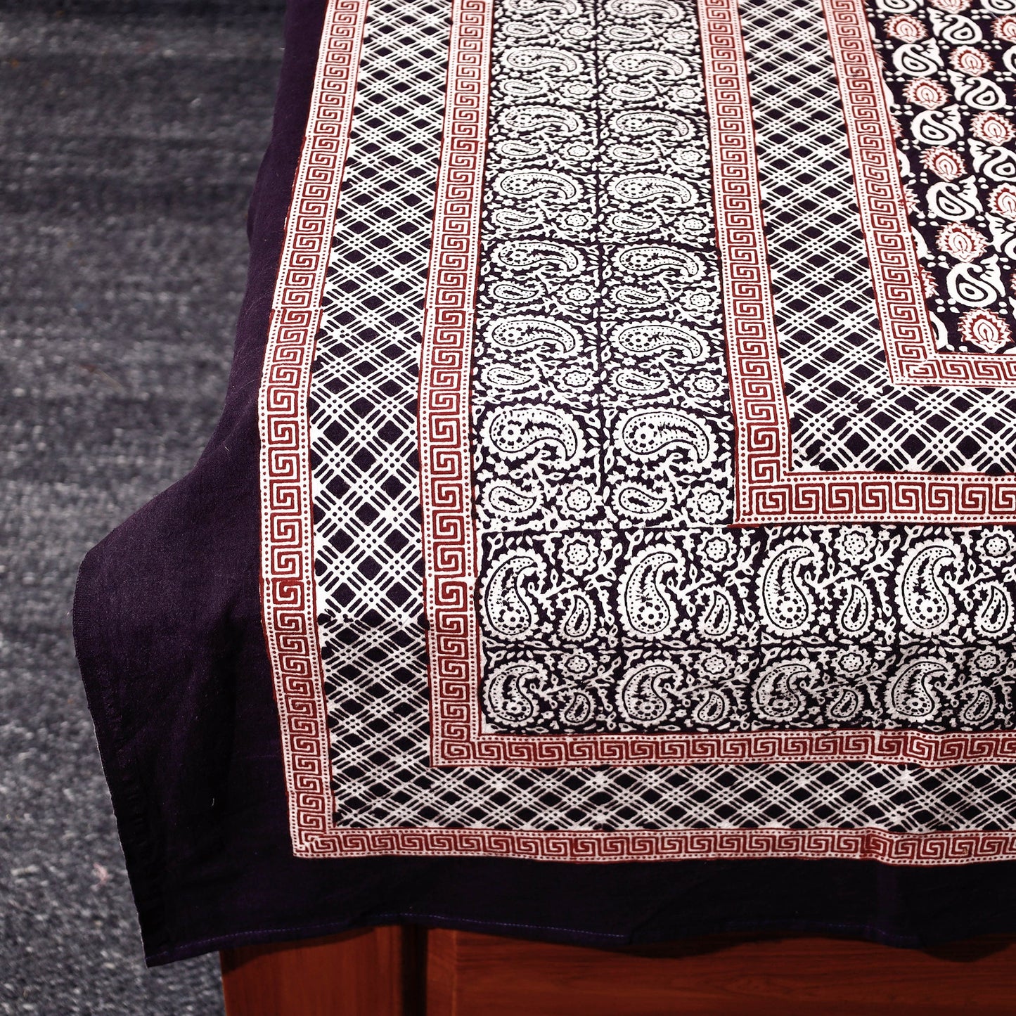 Bagh Block Printed Cotton Single Bed Cover with Pillow Covers
