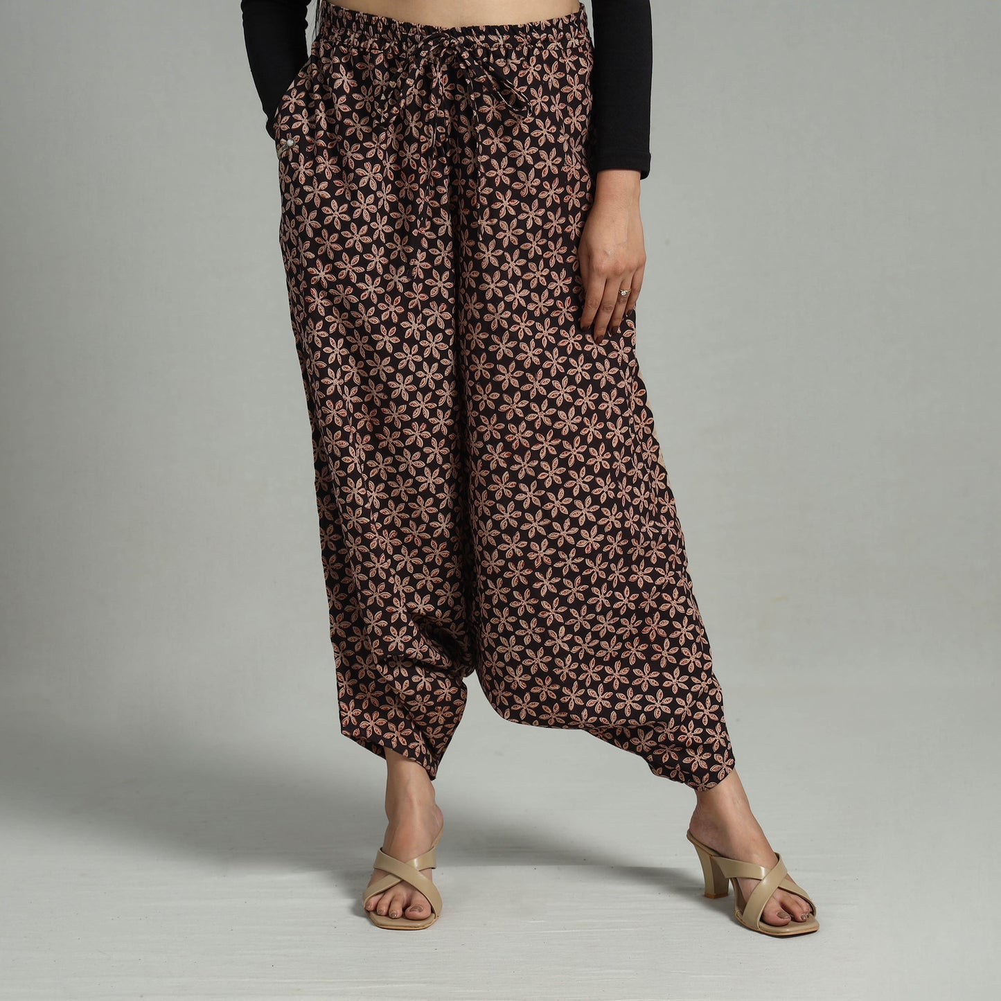 Bagru Block Print Cotton Elasticated Harem Pant