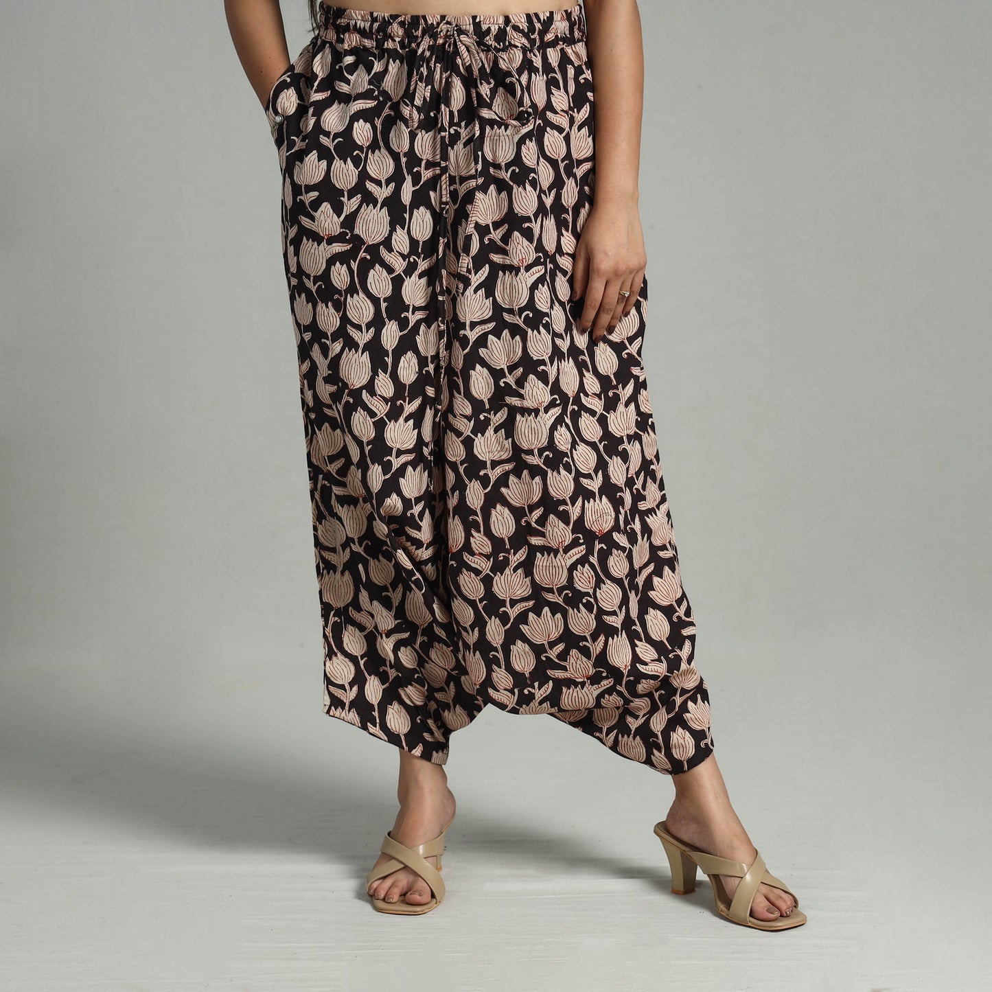Bagru Block Print Cotton Elasticated Harem Pant