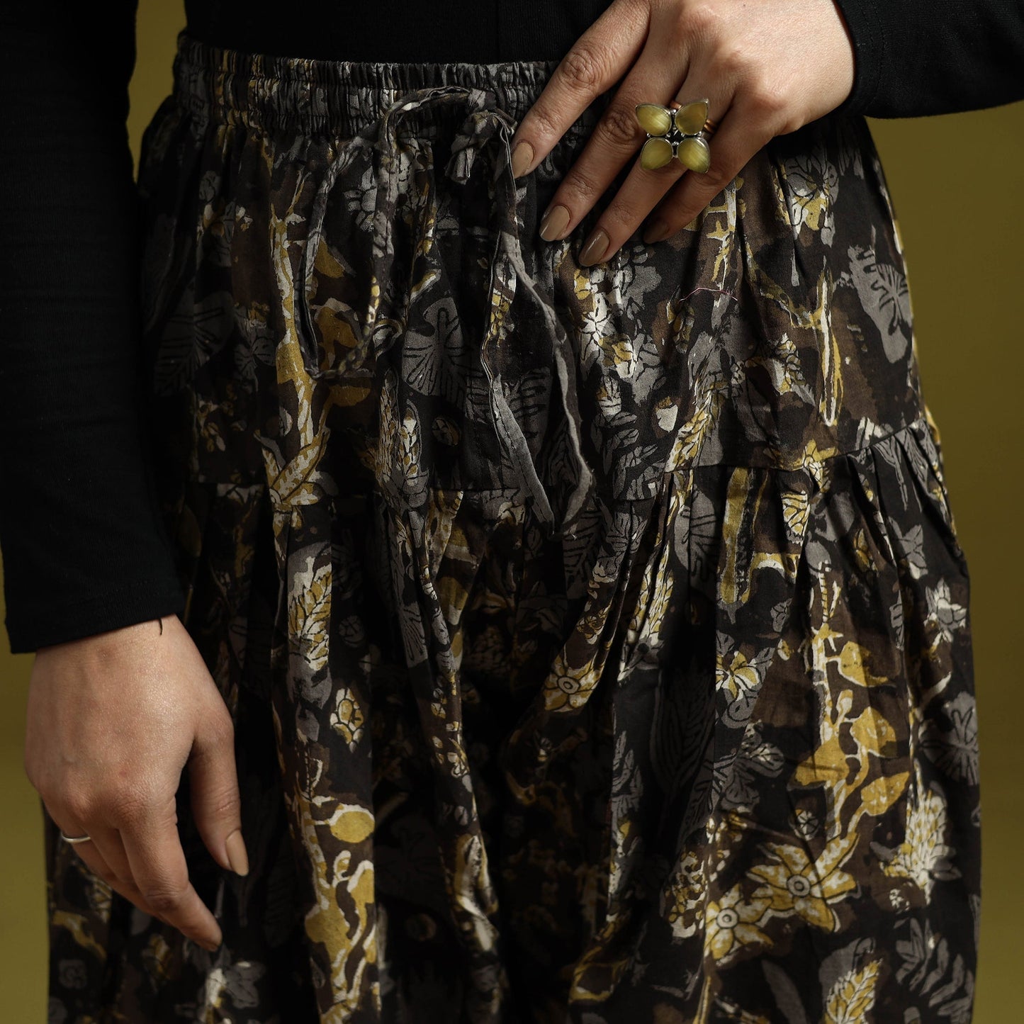 Black - bagru natural dyed cotton salwar 03 - handcrafted