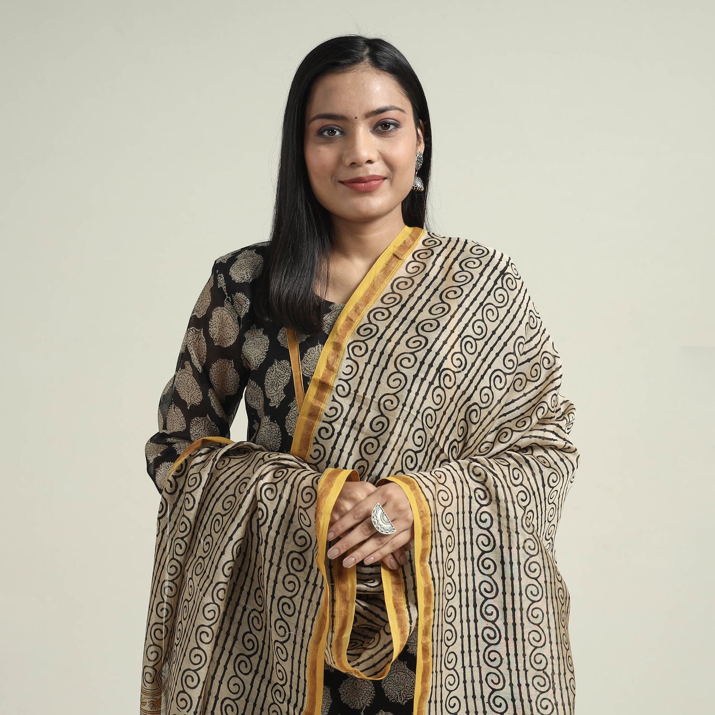 Bagru Kurta with Palazzo & Dupatta Set