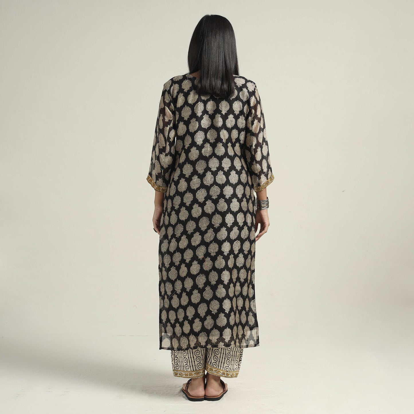 Bagru Kurta with Palazzo & Dupatta Set