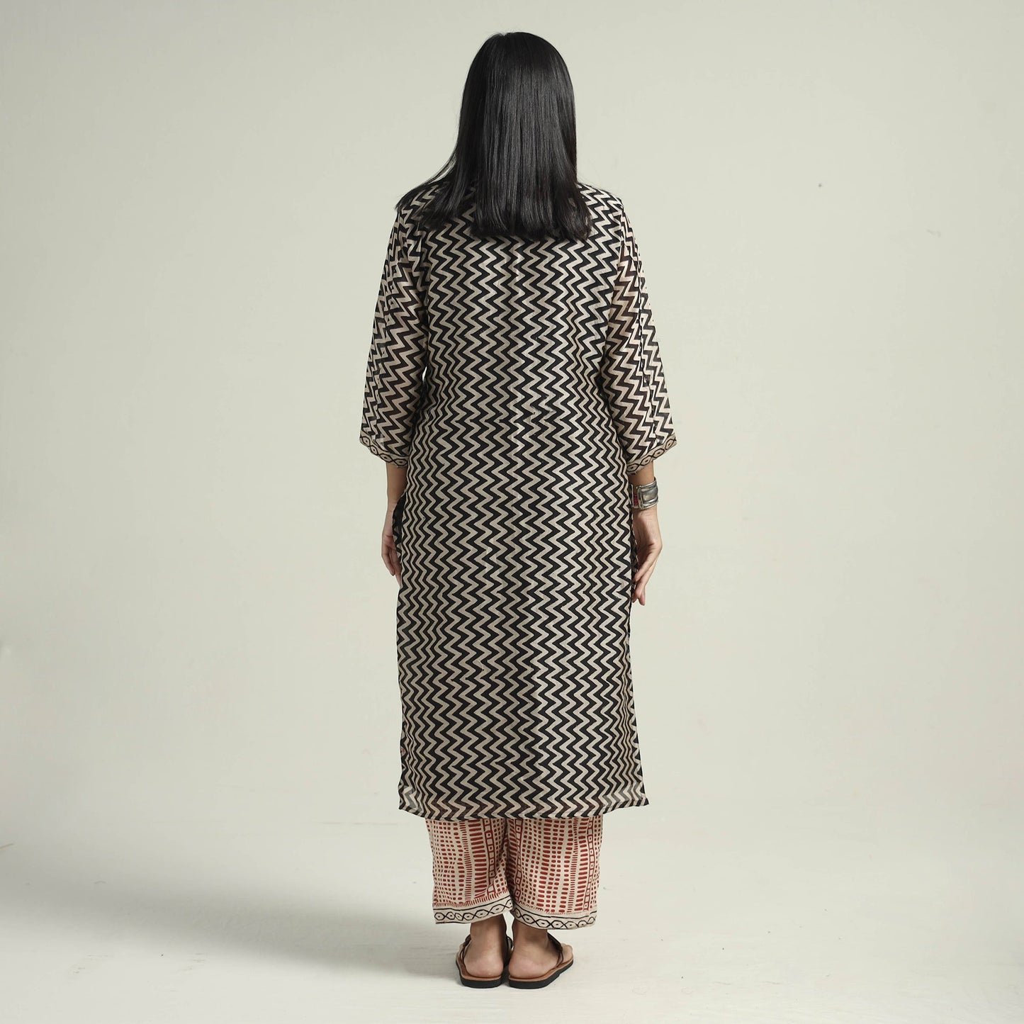 Bagru Kurta with Palazzo & Dupatta Set
