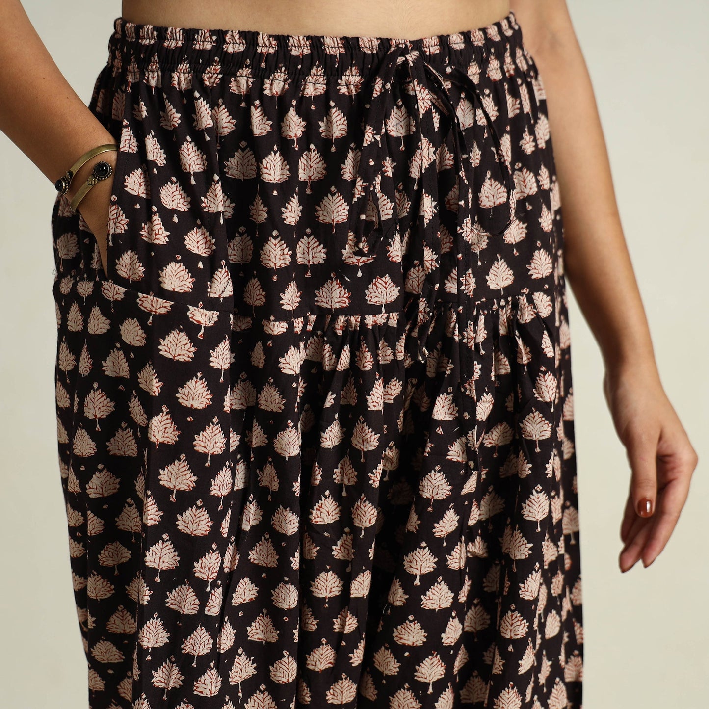 Bagru Block Printed Cotton Elasticated Salwar 08