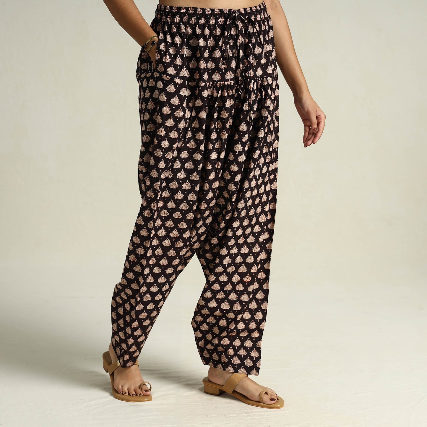 Bagru Block Printed Cotton Elasticated Salwar 08
