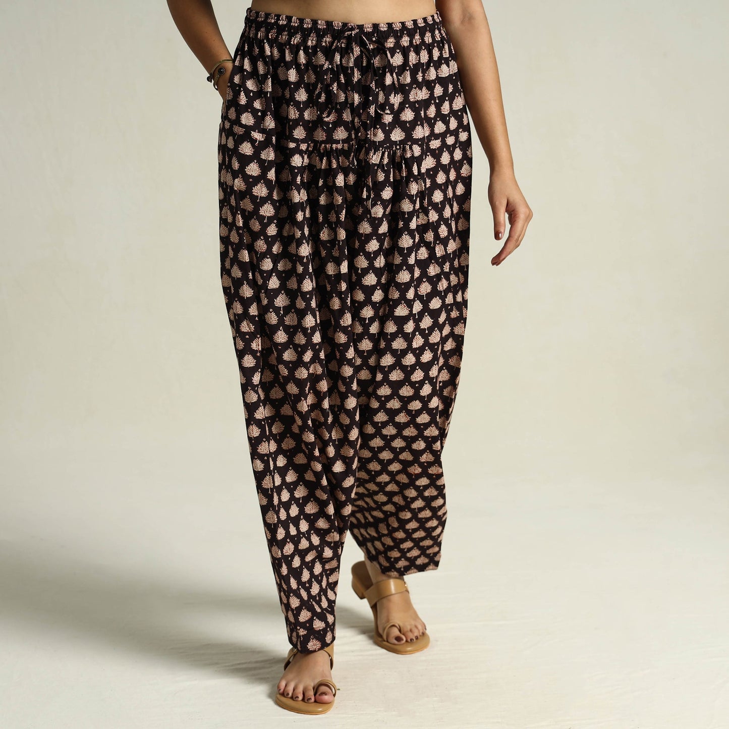 Bagru Block Printed Cotton Elasticated Salwar 08
