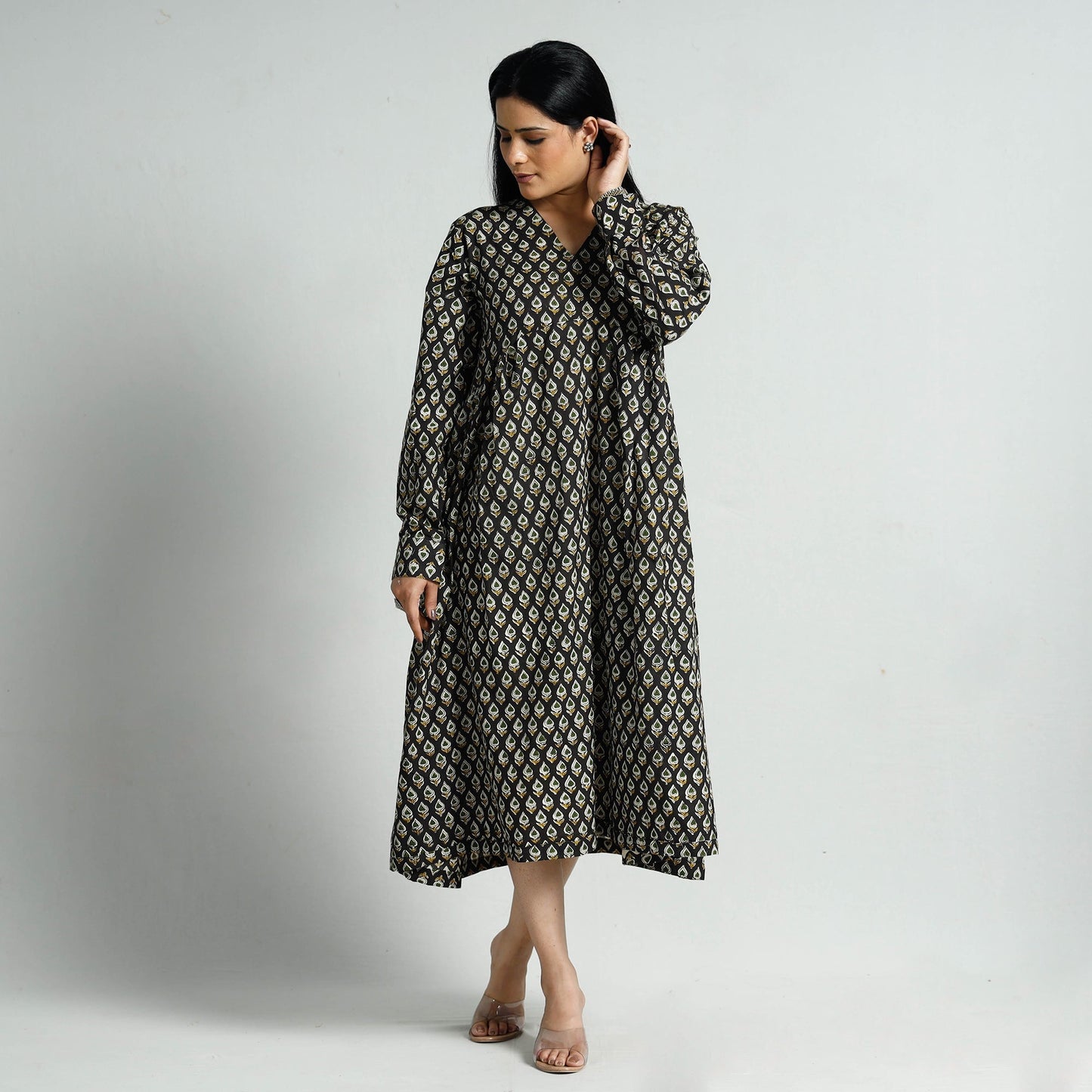 Bagru Block Printed Cotton Flare Dress Online at iTokri.com
