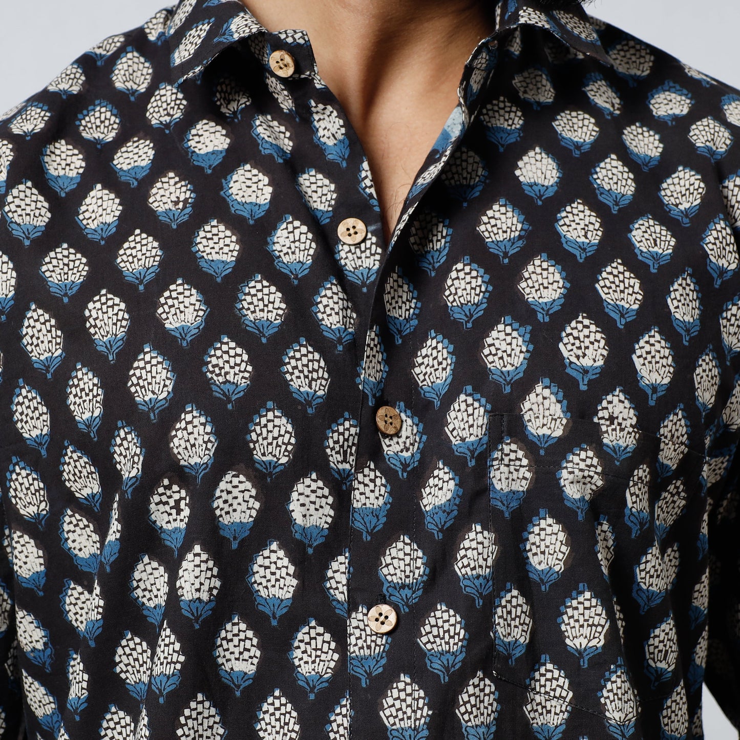 Buy Bagru Block Printed Cotton Men Full Sleeve Shirt Online l iTokri.com