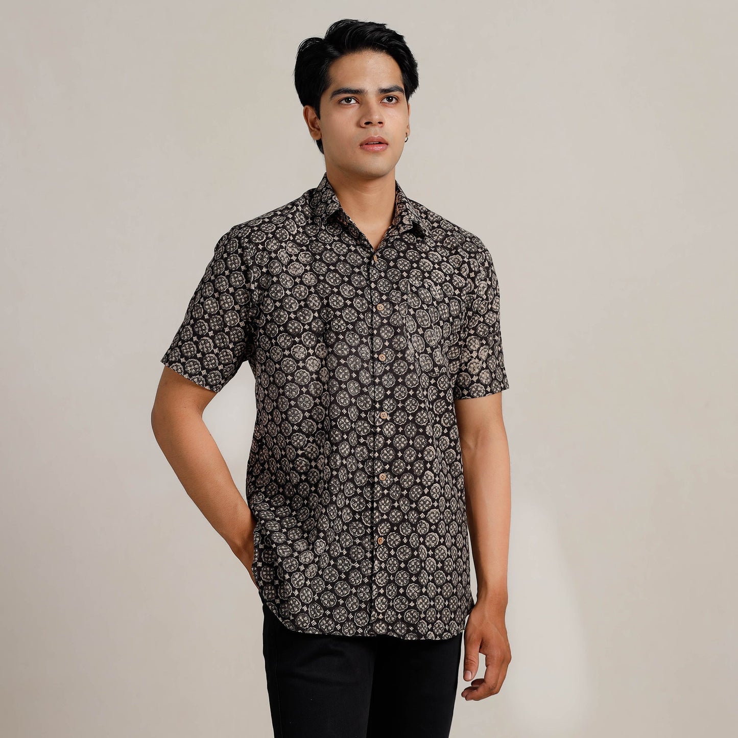 Buy Bagru Block Printed Men Half Sleeve Shirt l iTokri