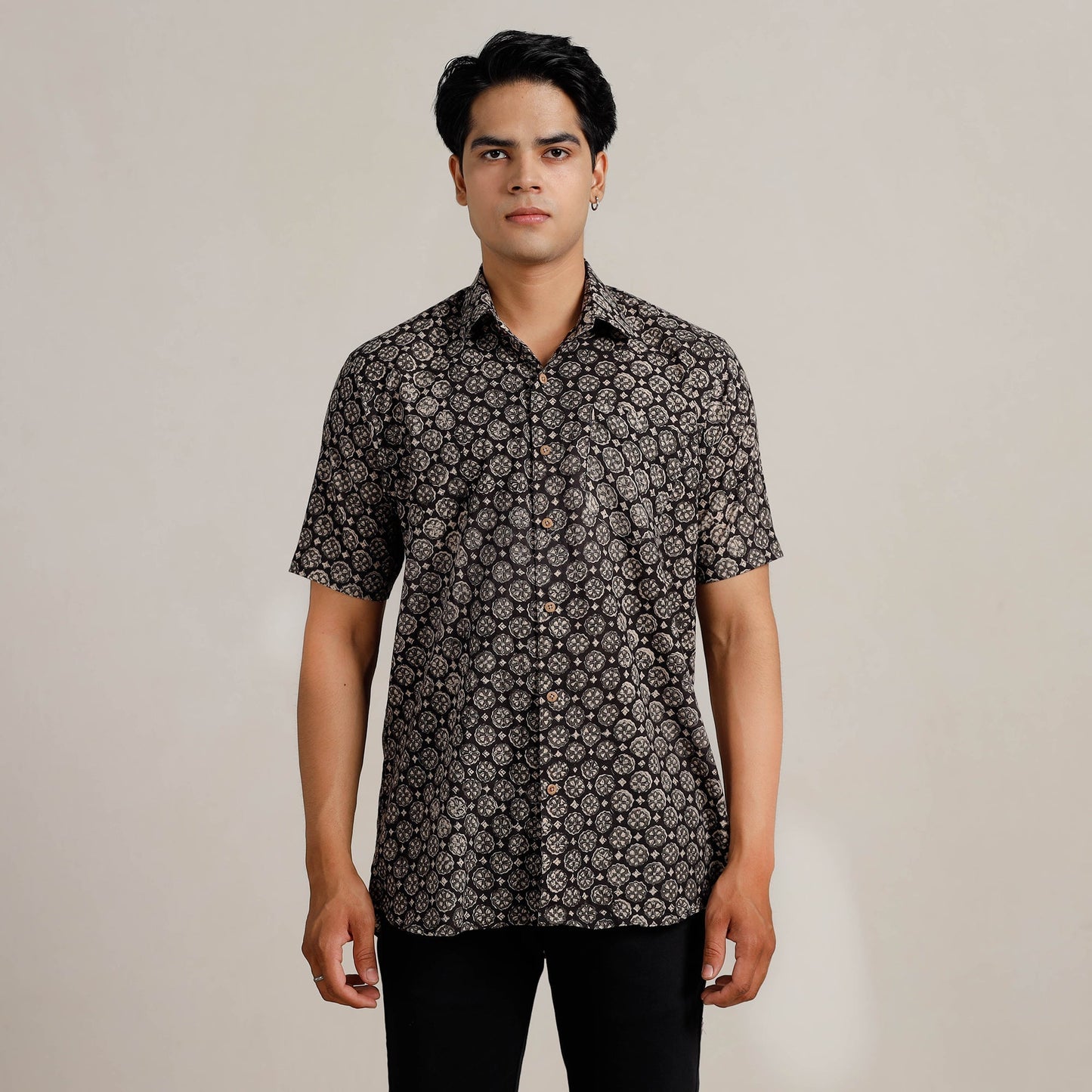 Buy Bagru Block Printed Men Half Sleeve Shirt l iTokri