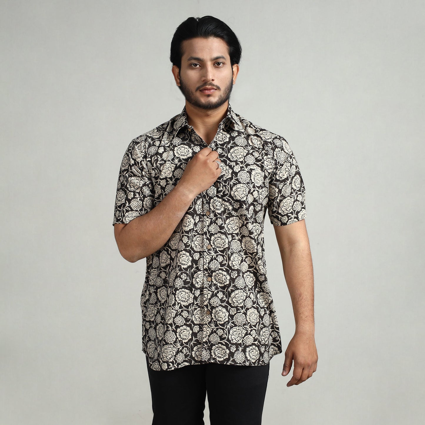 Buy Bagru Block Printed Cotton Men Half Sleeve Shirt Online at iTokri.com