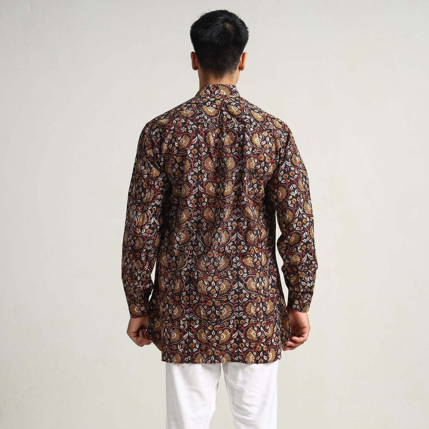 Bagru Block Printed Cotton Men Short Kurta 03