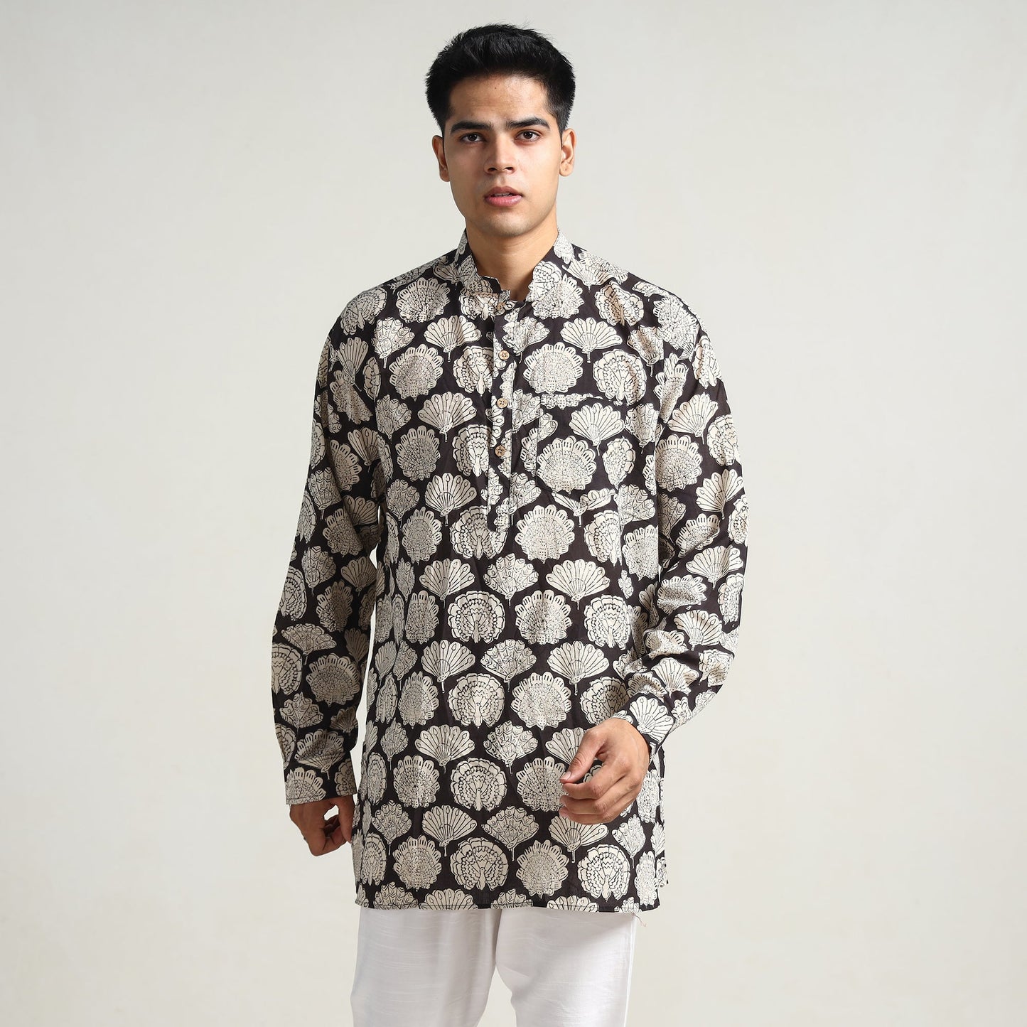Buy Bagru Block Printing Cotton Men Short Kurta 05 Online at iTokri.com