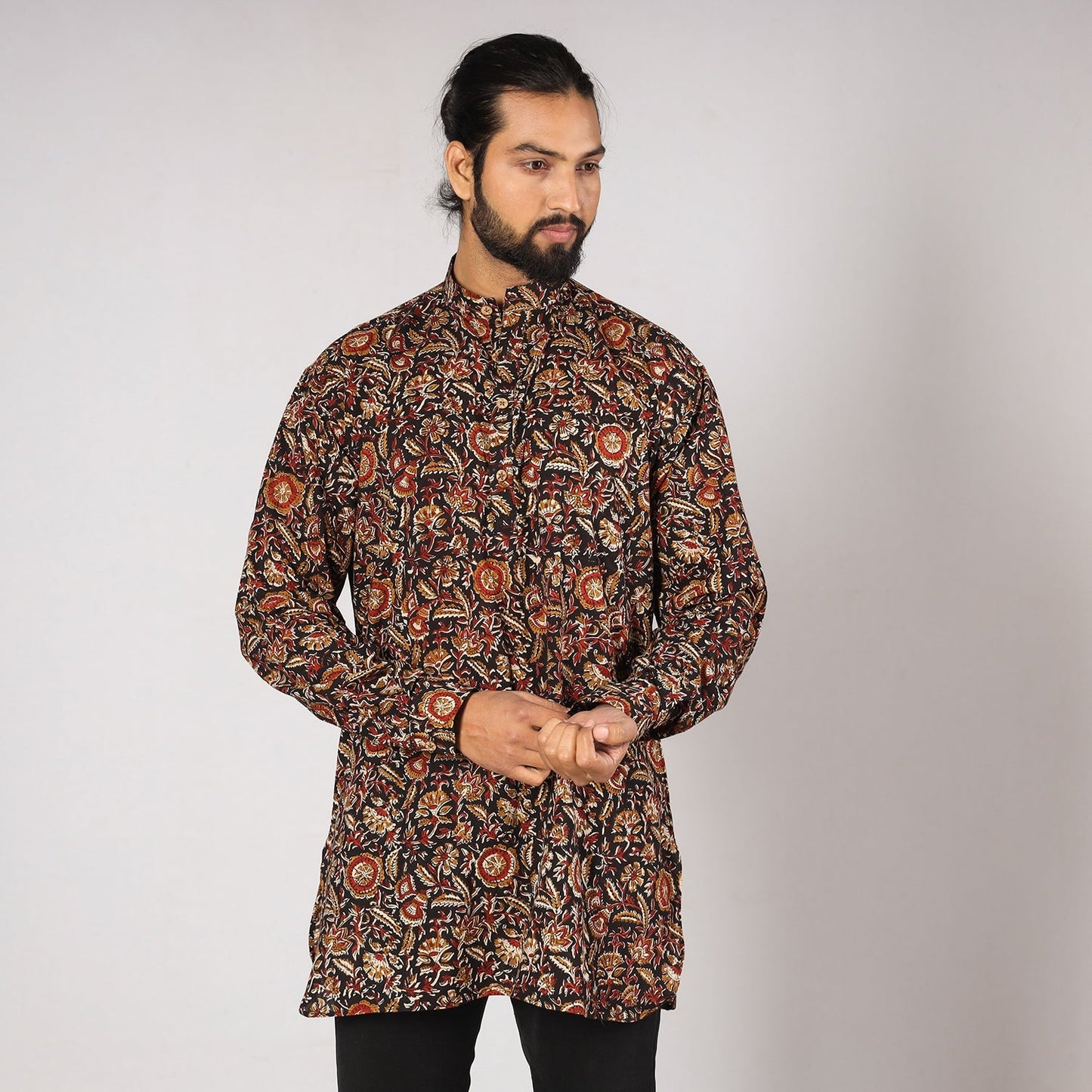 Bagru Block Printing Cotton Men Short Kurta